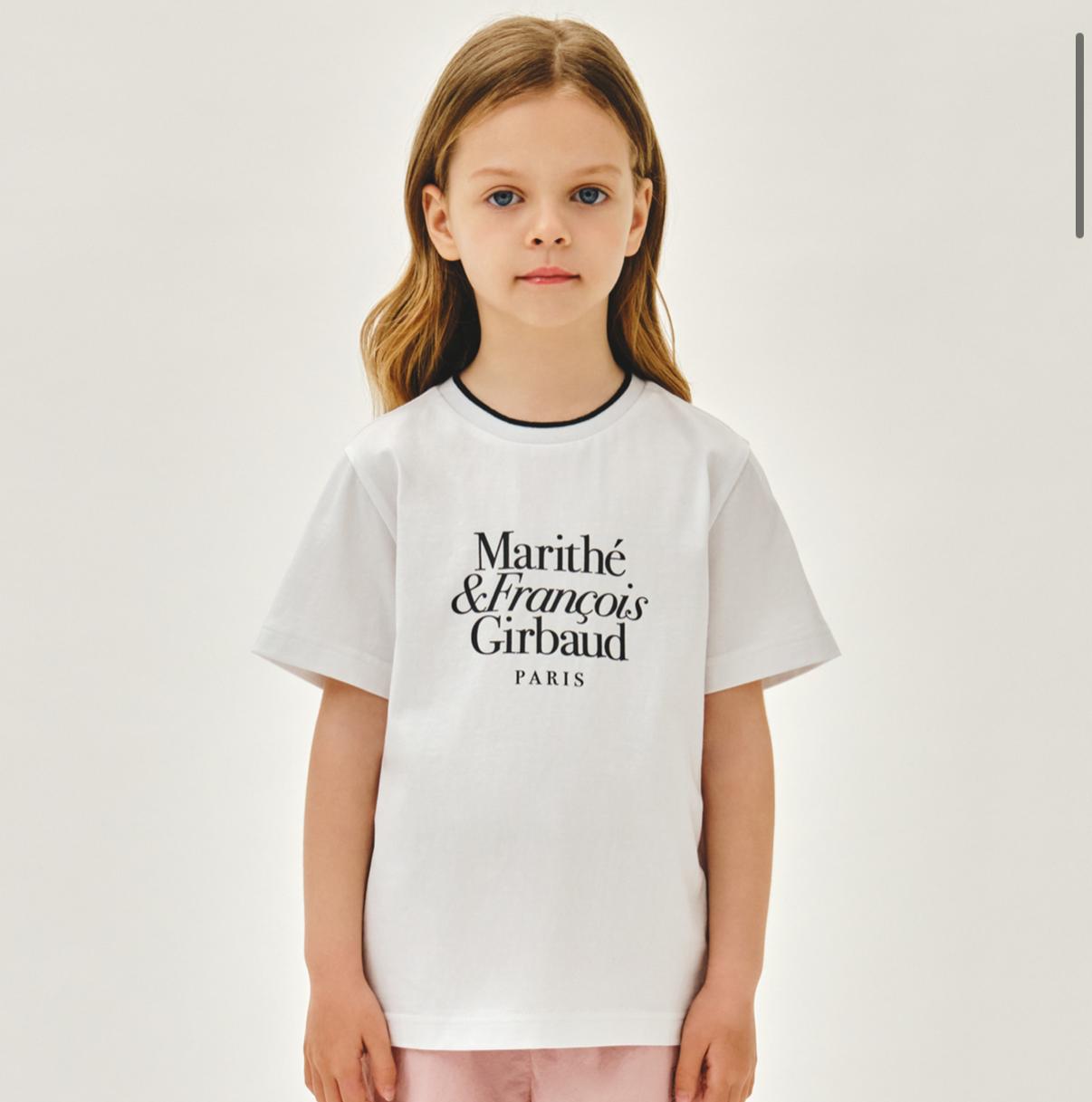 Ⓜ️ fg kids款 頸拼色英文字TEE 折扣優惠 白/ 黑 Size 110-150