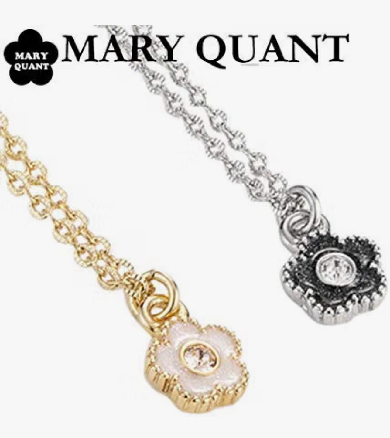 MARY QUANT 經典雛菊🌼閃石銀色項鍊