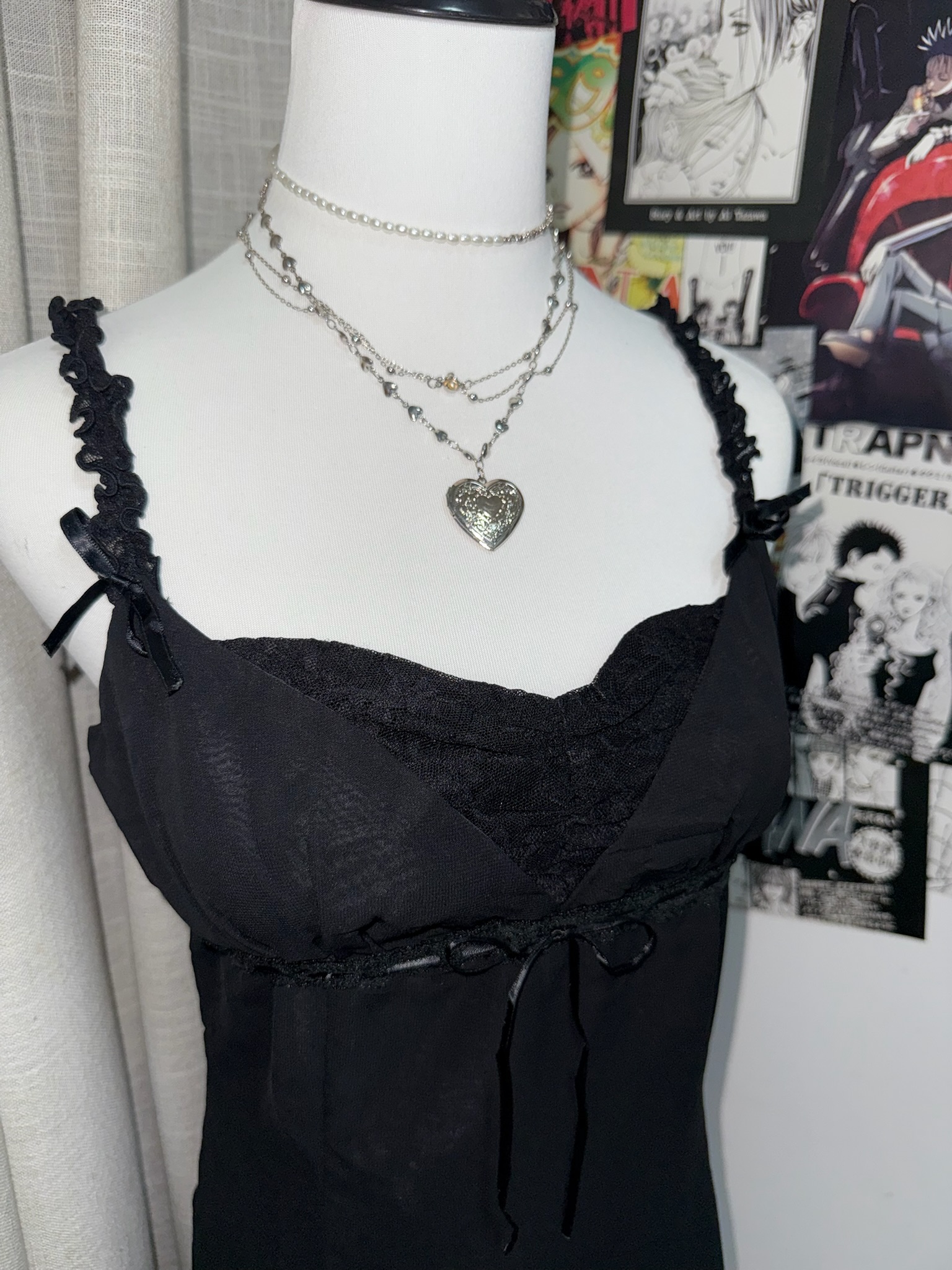 Lace-Trim Ruched Bust Slip Dress