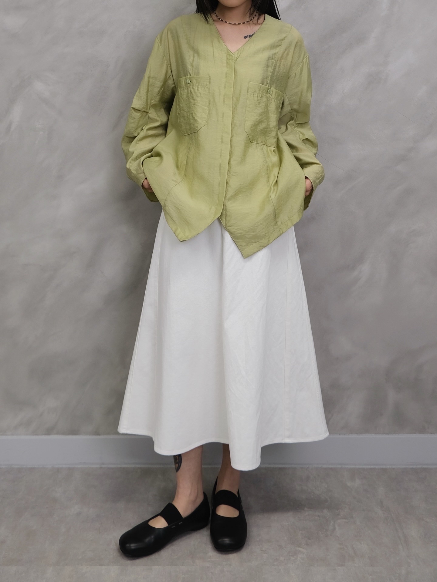 Organza v-neck shirt #sh28