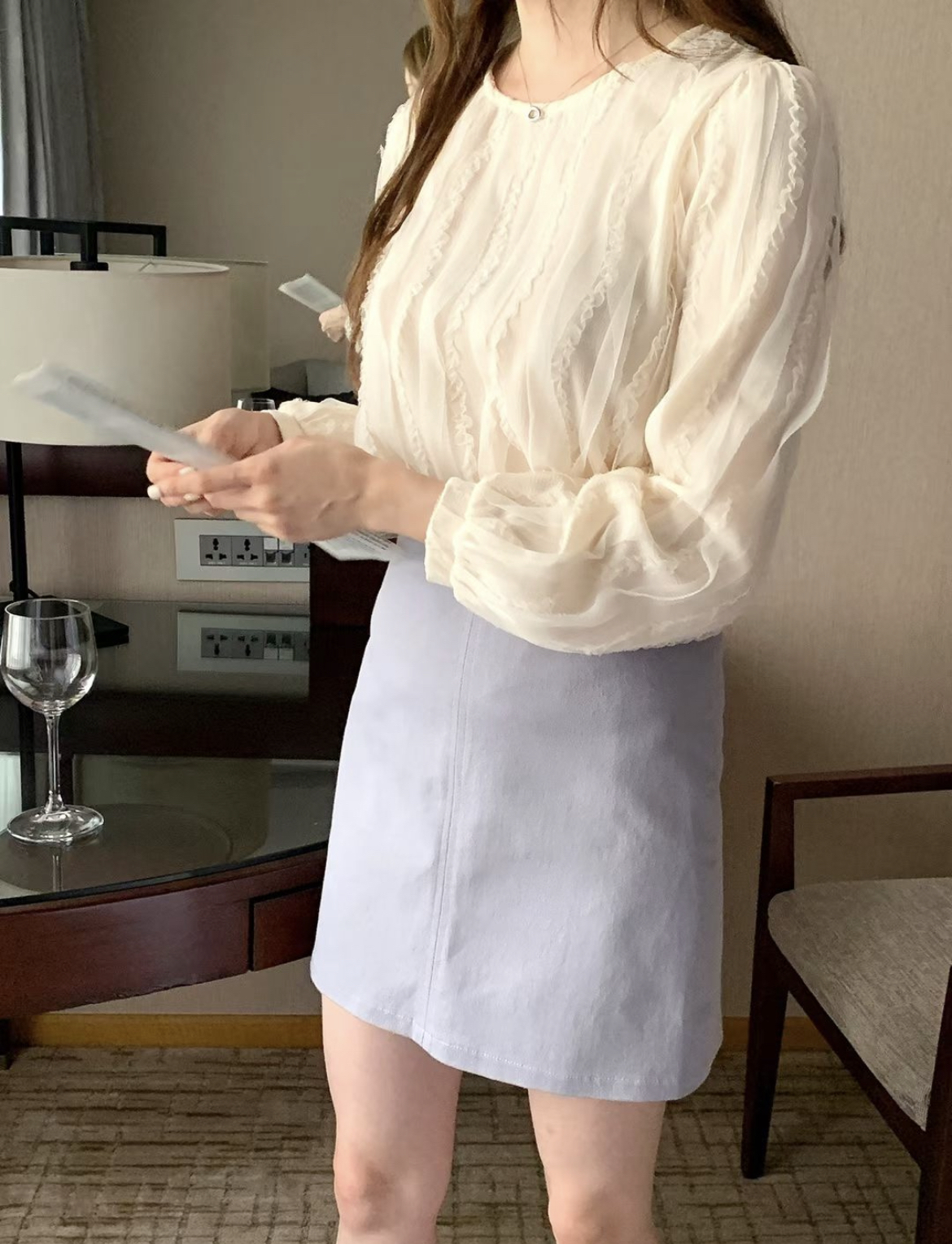 ❥ 唯 美 波 浪 紗 襯 衫 。
