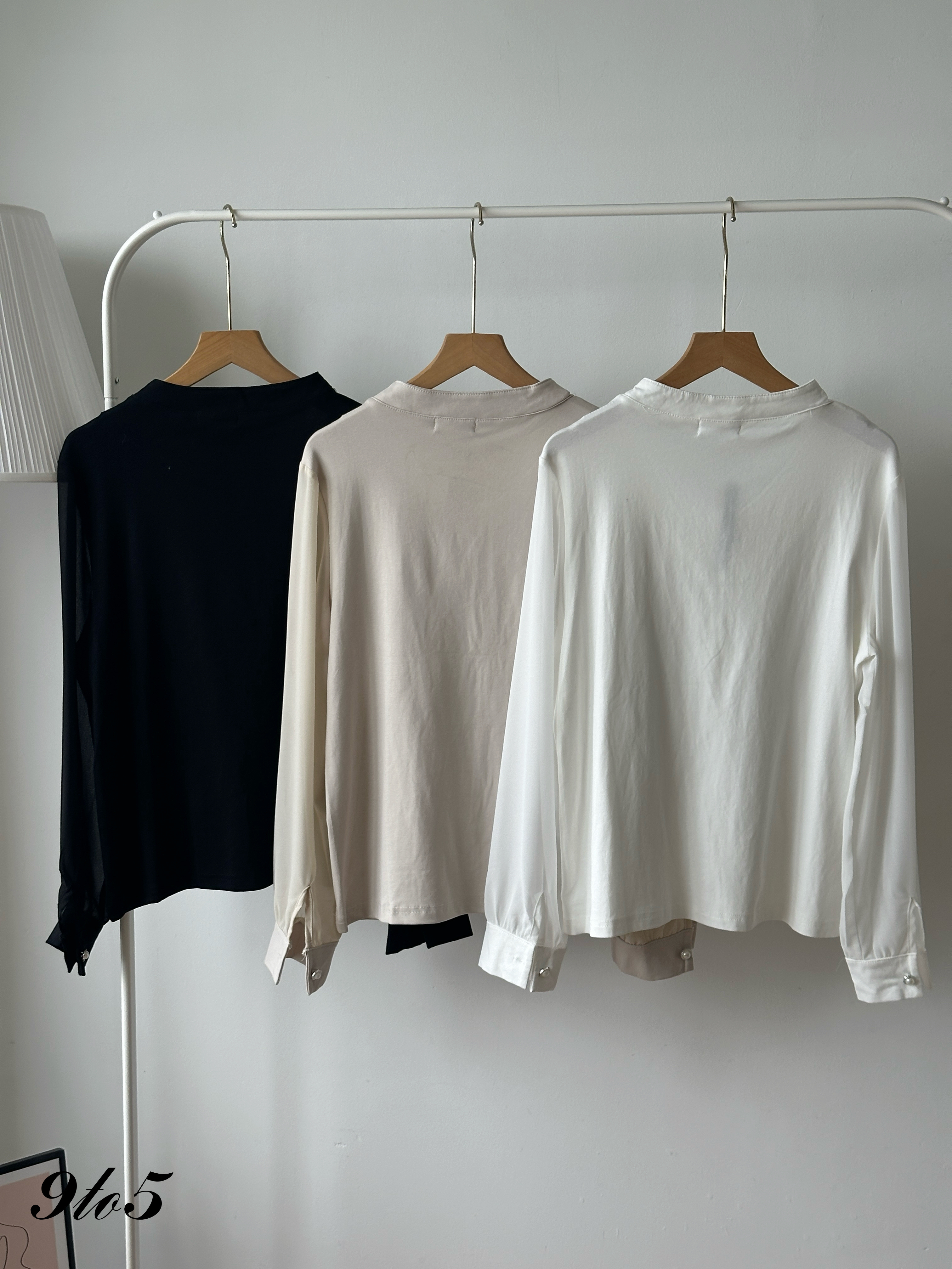 T4409 Tie-Neck Ruffle Blouse - 3 Colors 
