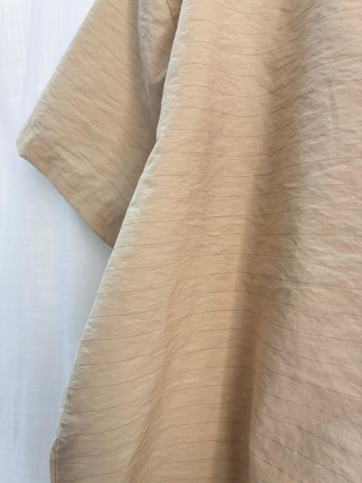 卡其色間條短袖恤衫YX25022