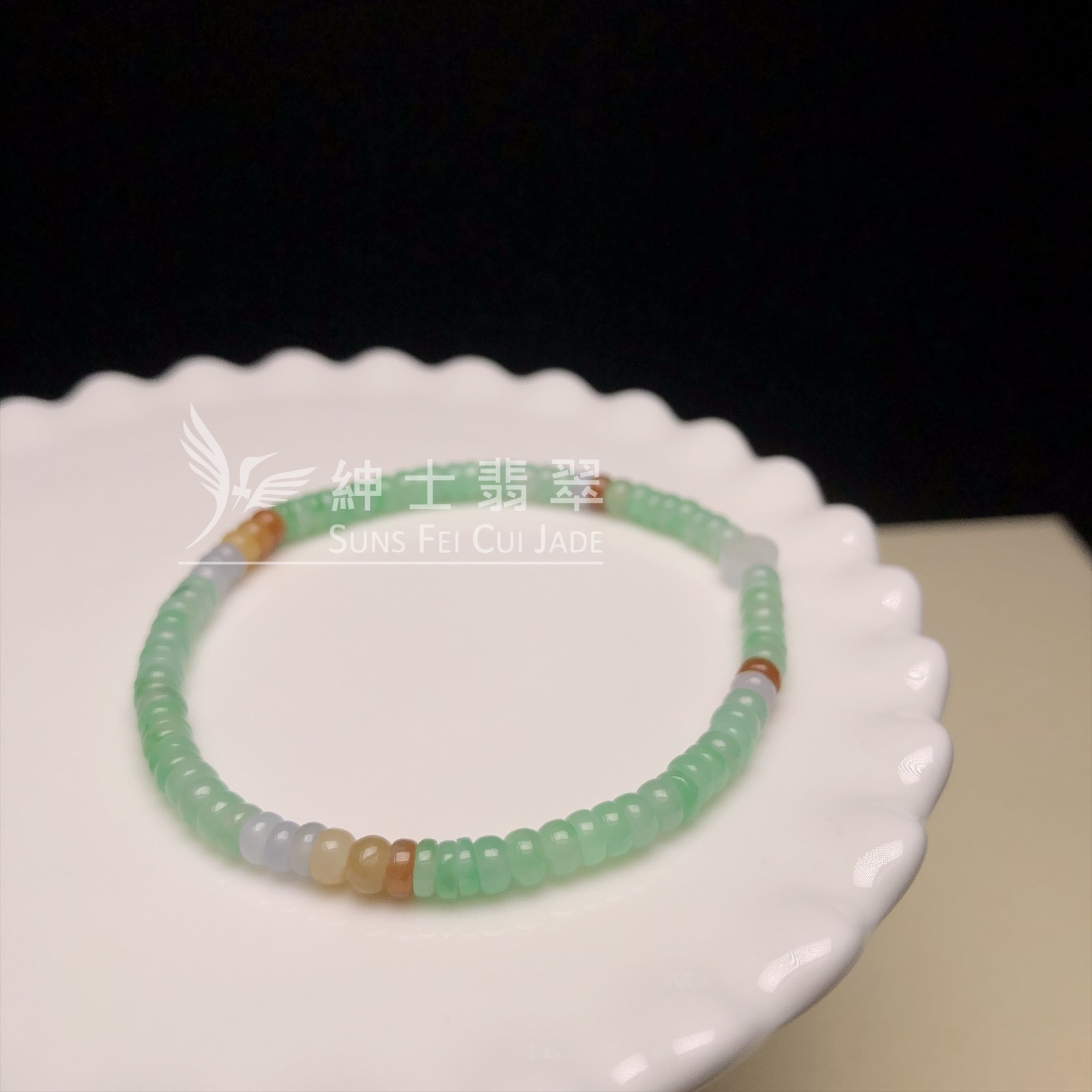 甜綠翡翠拼多寶手串 MC00054