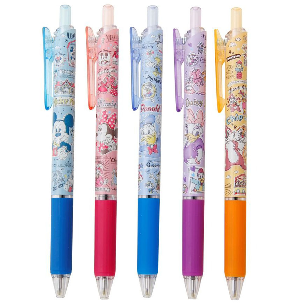 現貨｜【日本 Disney Store 限定】一套5枝 Mickey & Friends 米奇與朋友 日本製 Pentel Vicuna Feel 0.5mm 黑色 原子筆 053441
