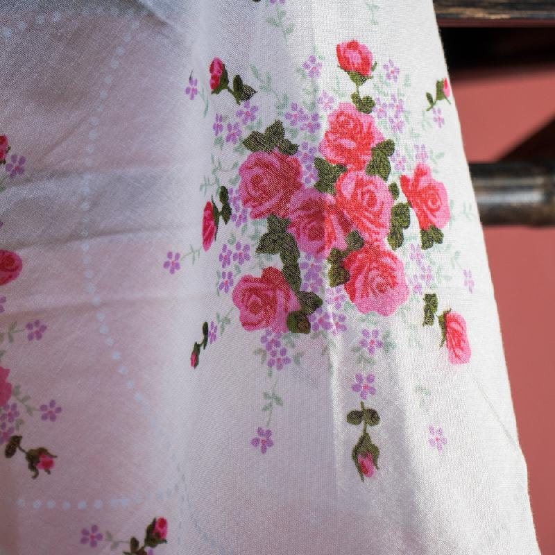 Vintage Double Fish Made in China 雙魚牌 Floral Pattern Handkerchief Set of 2(EV387)