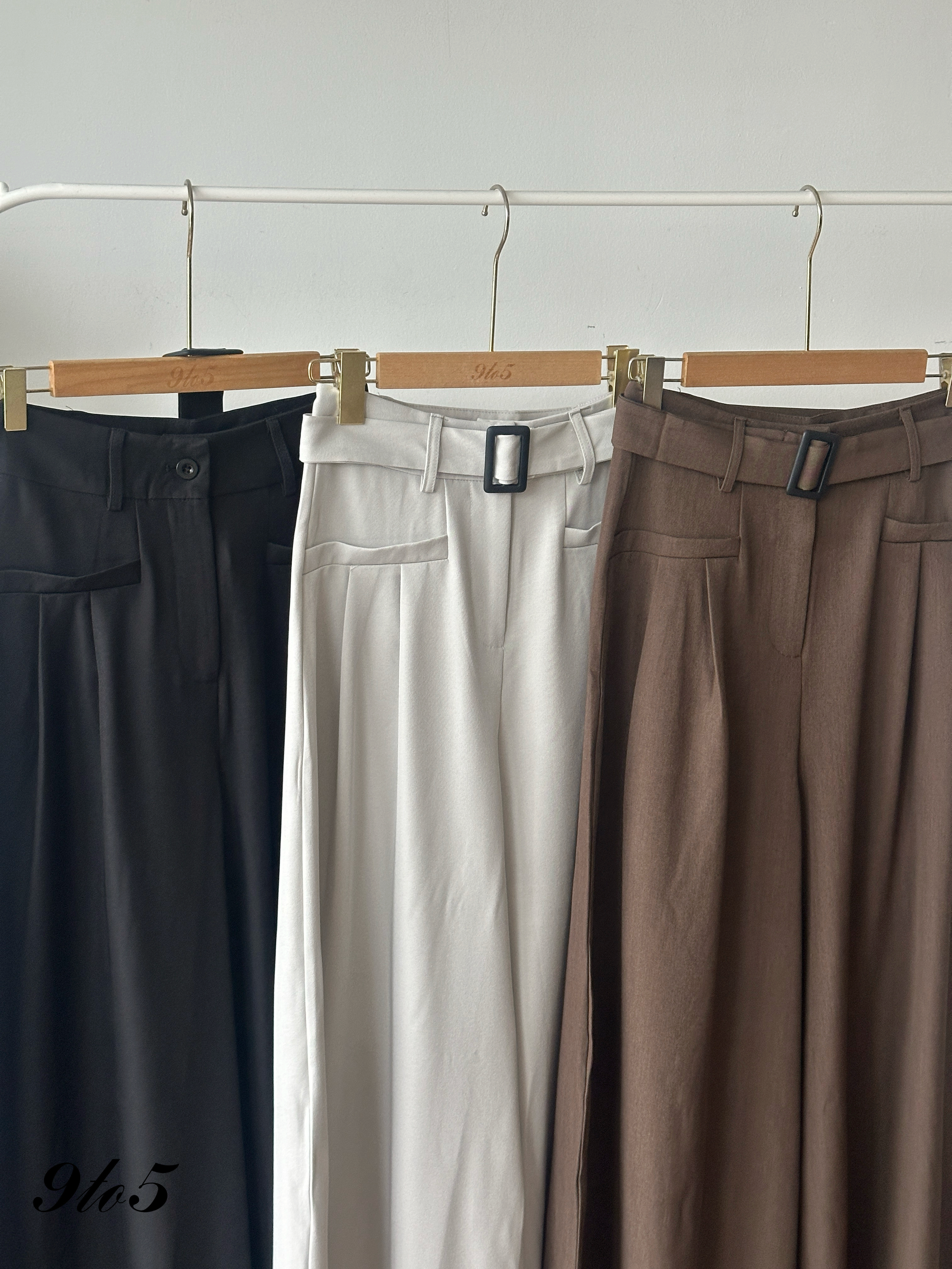 S1925 Wide Leg Long Pants - 3 Colors 