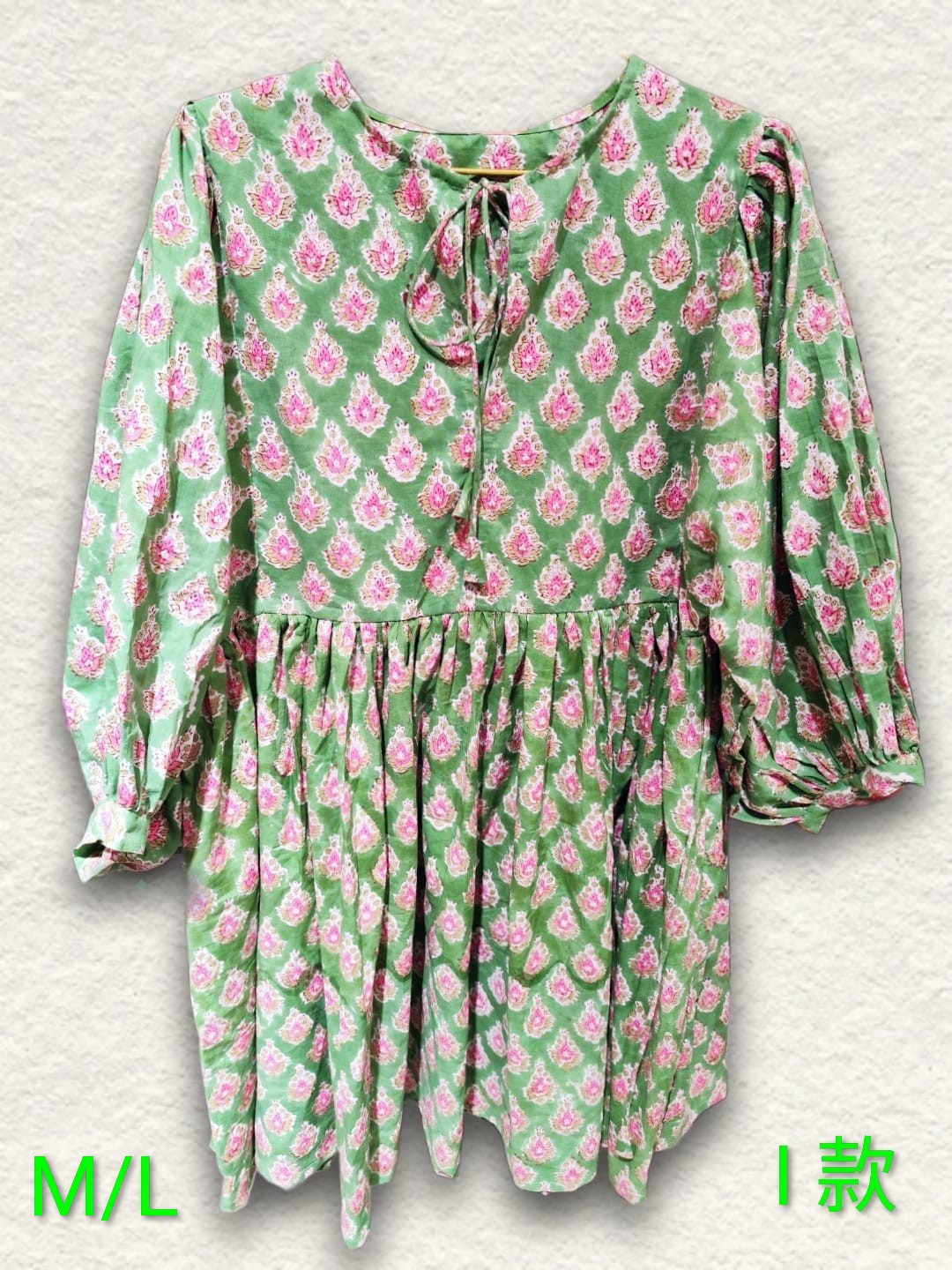 印度木刻印花純綿連身裙