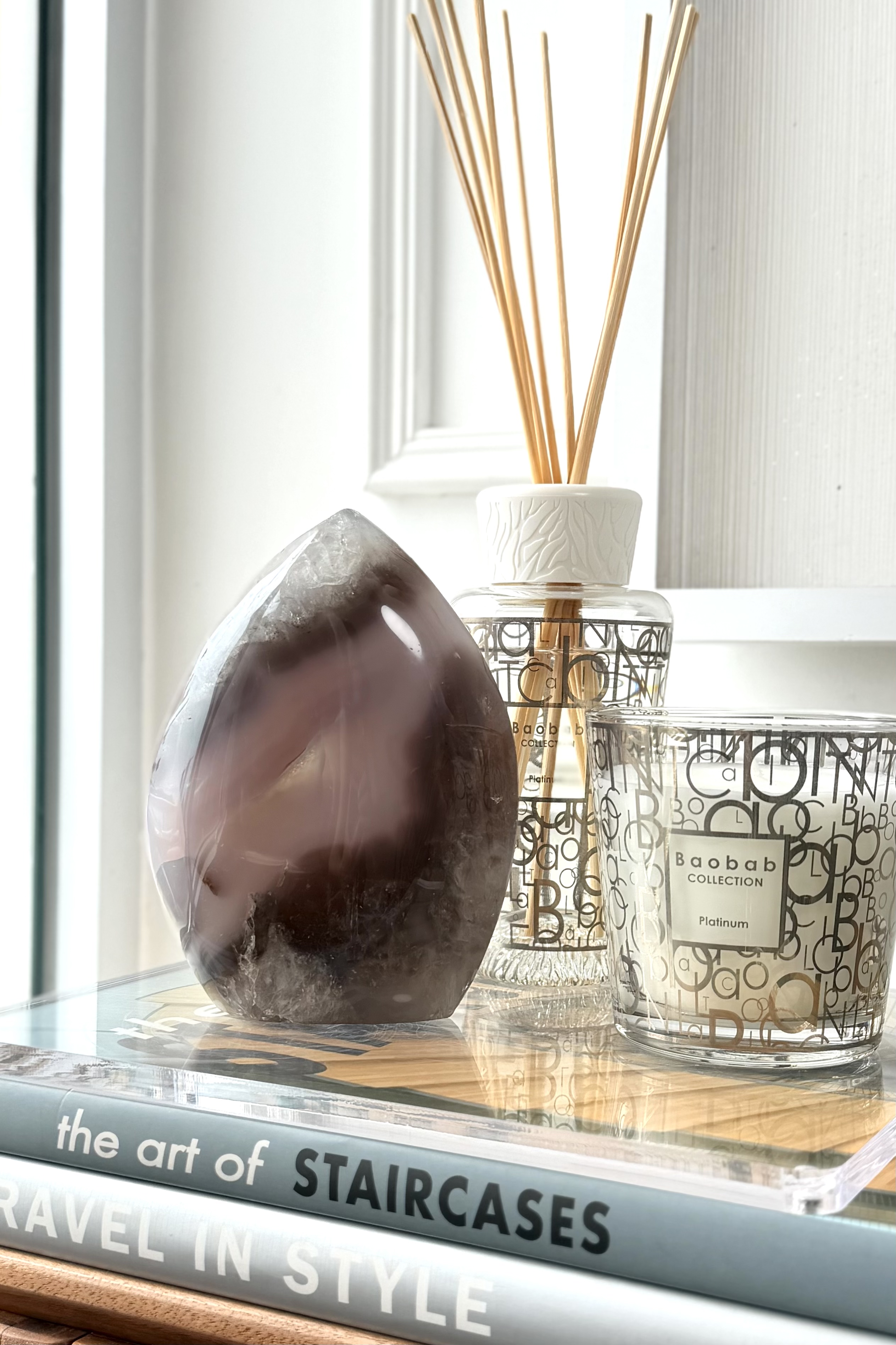  ༒14.6cm沙糖瑪瑙火焰柱༒ 9608C13sGNJ5-RB28*5TT