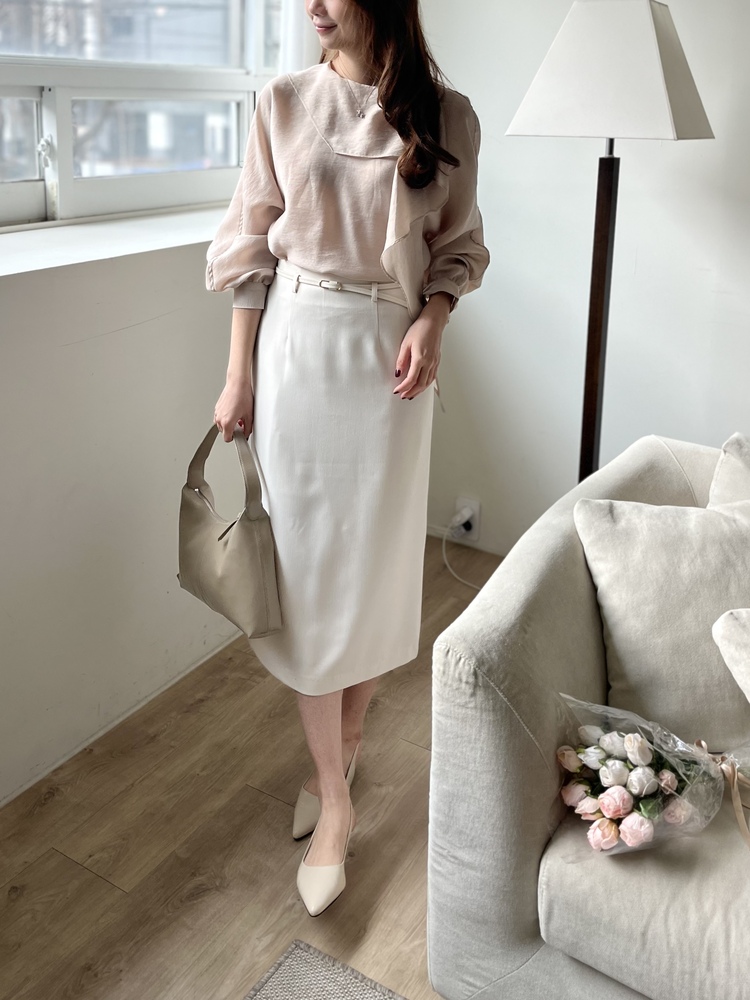 Scarf-Tie Elegance Blouse (Dusty Pink)