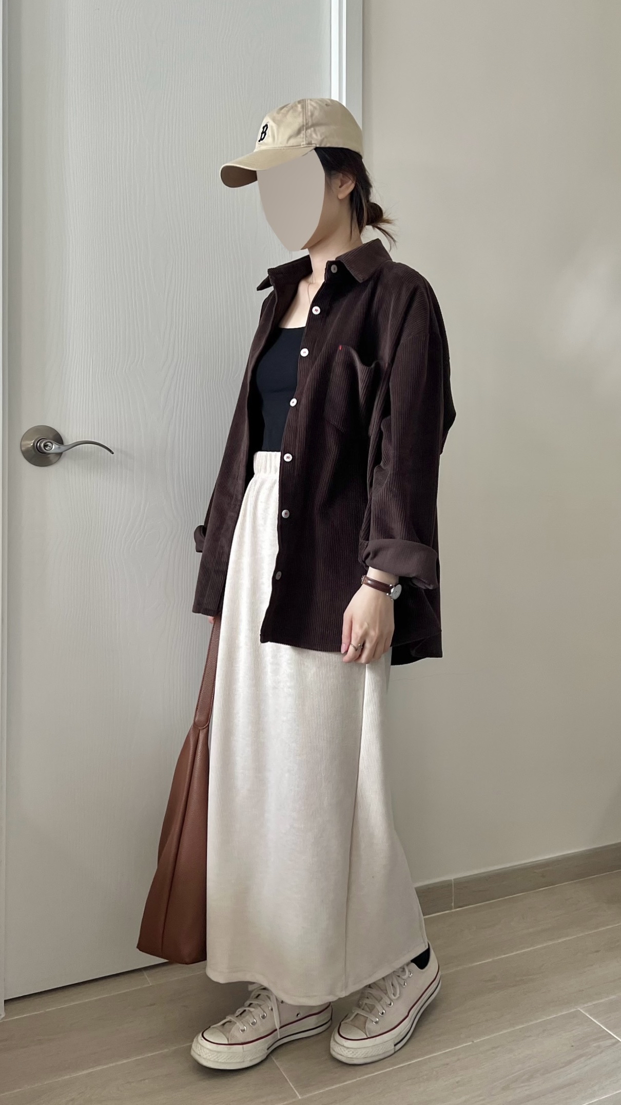 親膚軟熟細坑紋長裙 