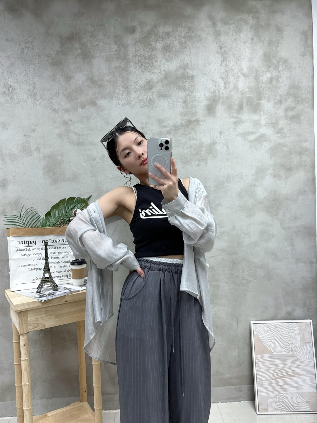 G01 拼色腰條子休閑褲