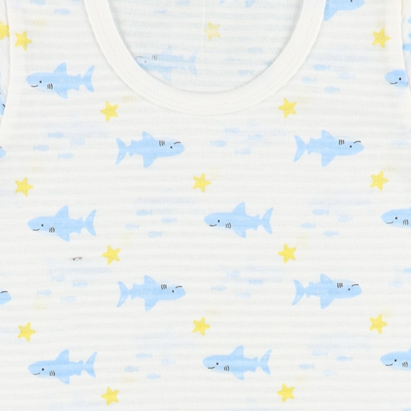 🇯🇵預訂 日本直送🇯🇵吸水速乾系列星星鯊魚滿印短袖包屁衣三件套