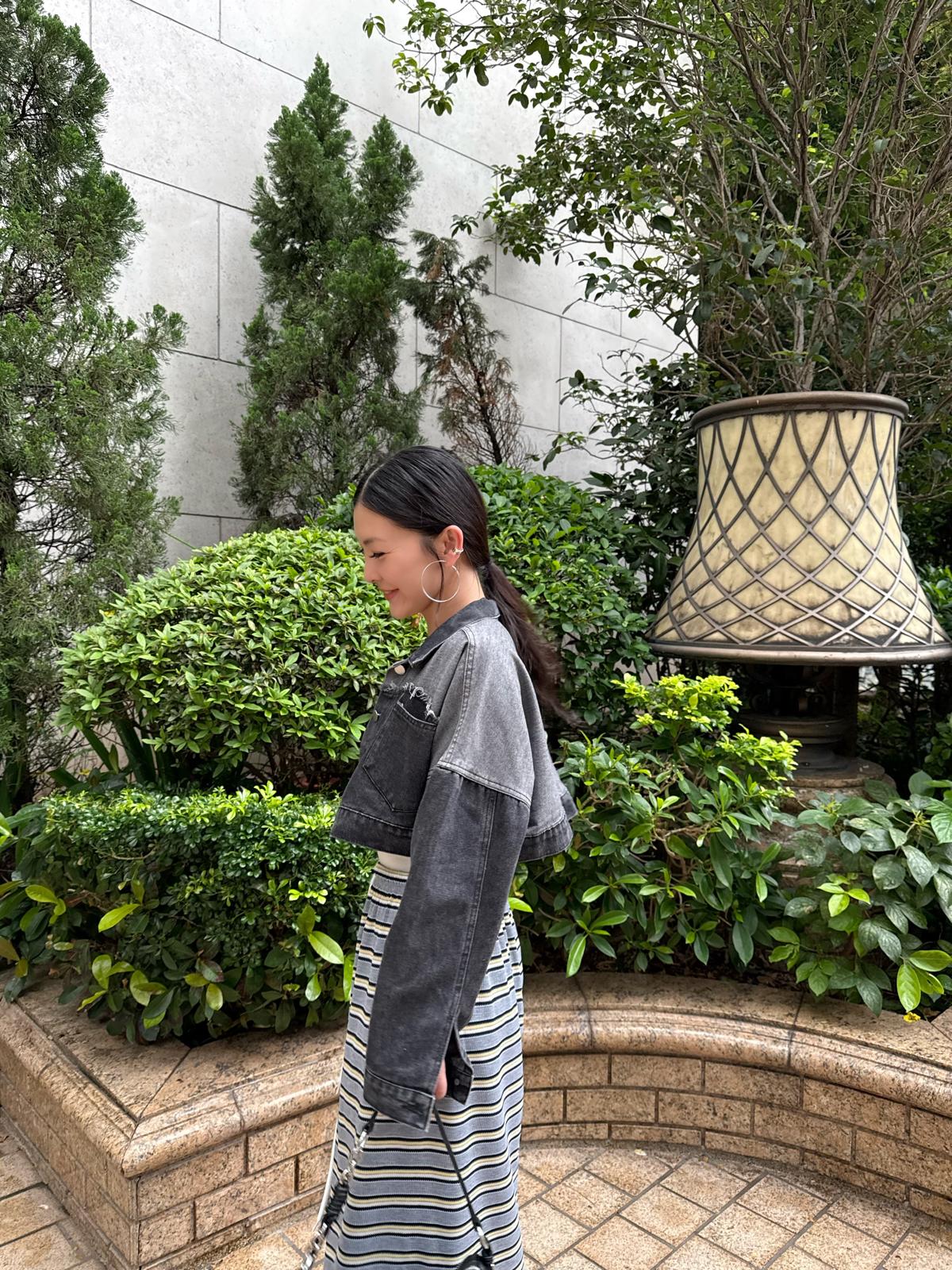 F05 拼色橫間半裙