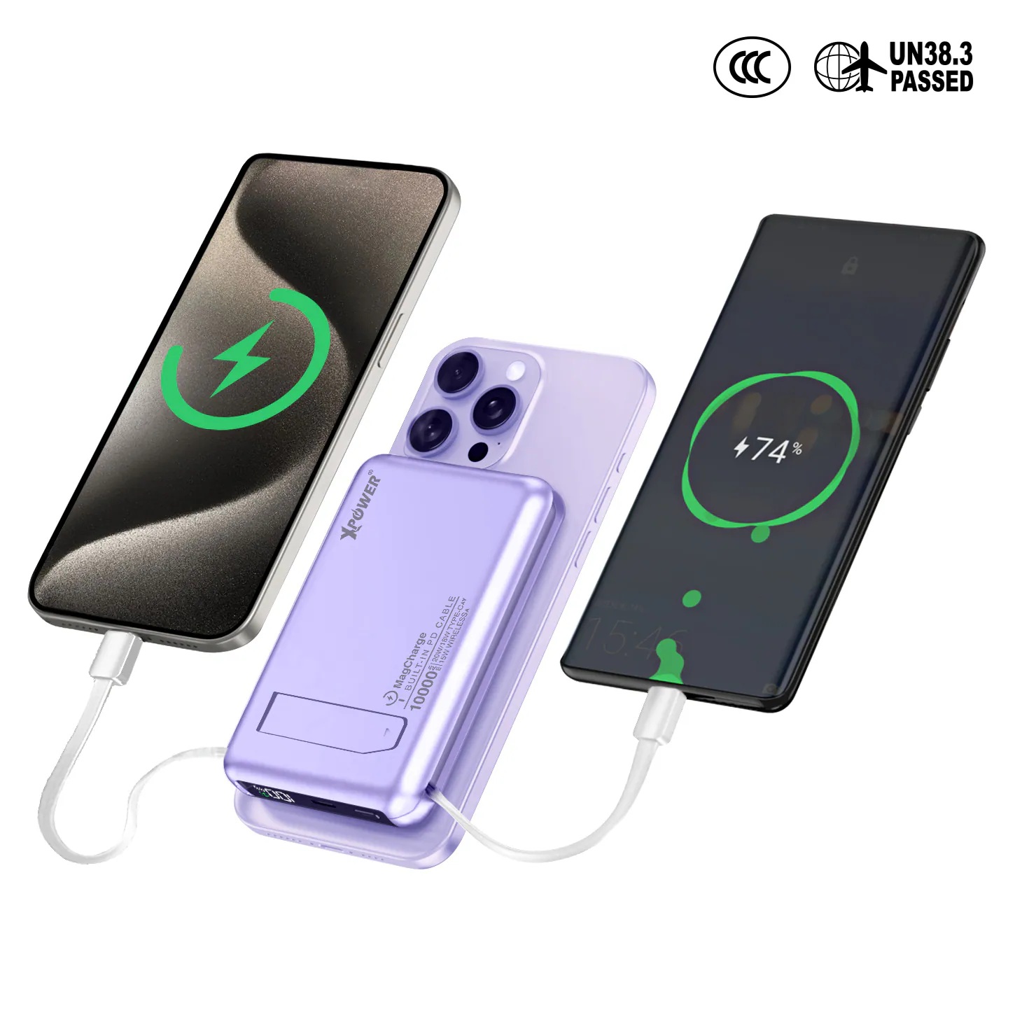 (3C認證)XPower M10C+ 6合1多功能數顯10000mAh 20W PD3.0 + 磁吸無線移動電源