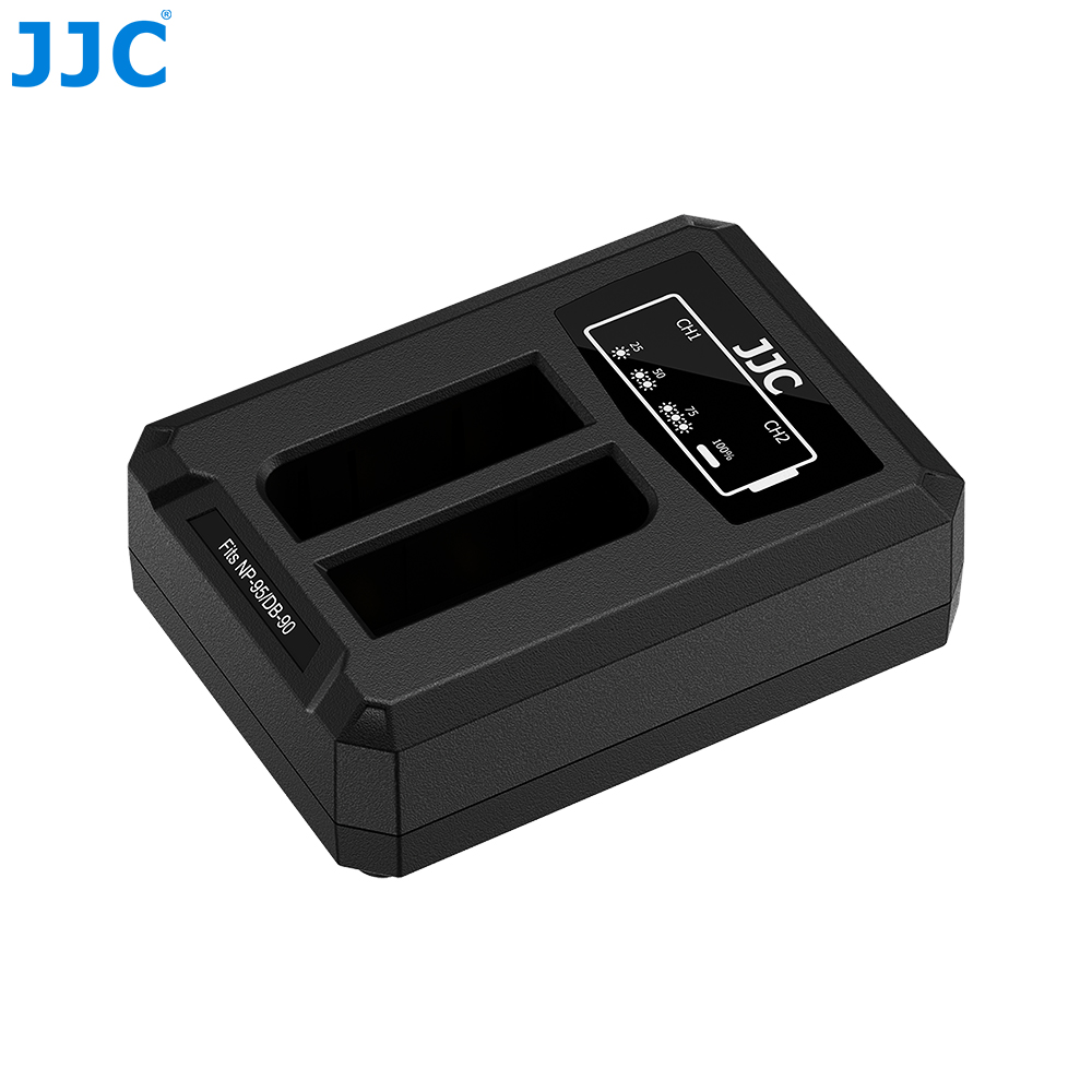 JJC USB Dual Battery Charger For Fujifilm NP-95 / Ricoh DB-90 ( DCH-95TC)