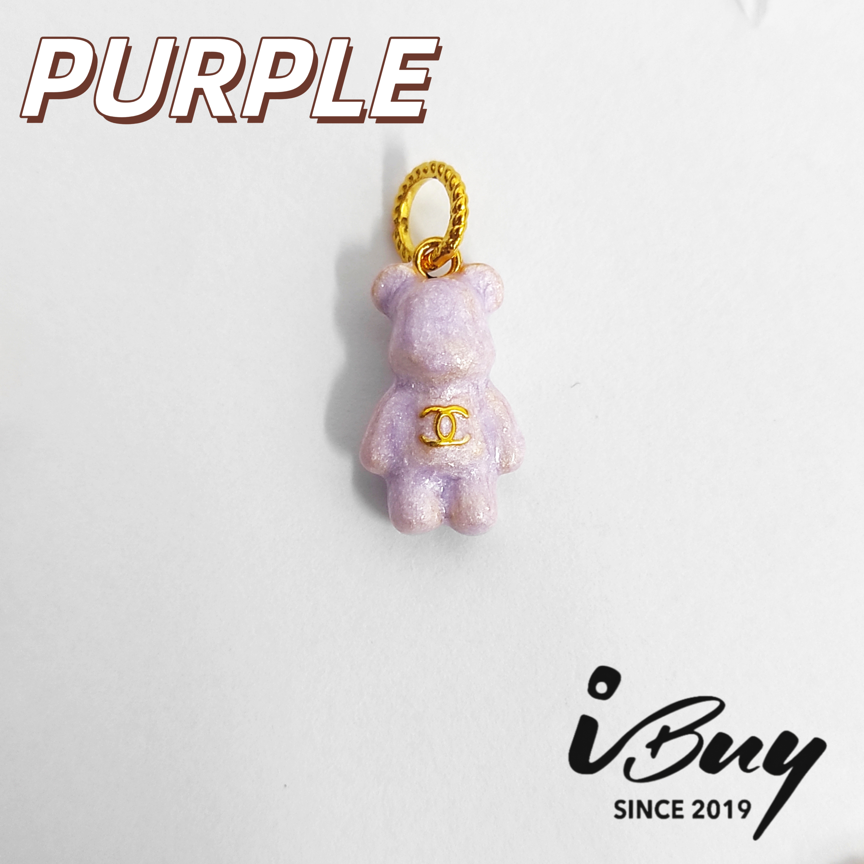916 HARD GOLD C C BEAR CHARM BEAD 916硬金 双C熊串咀