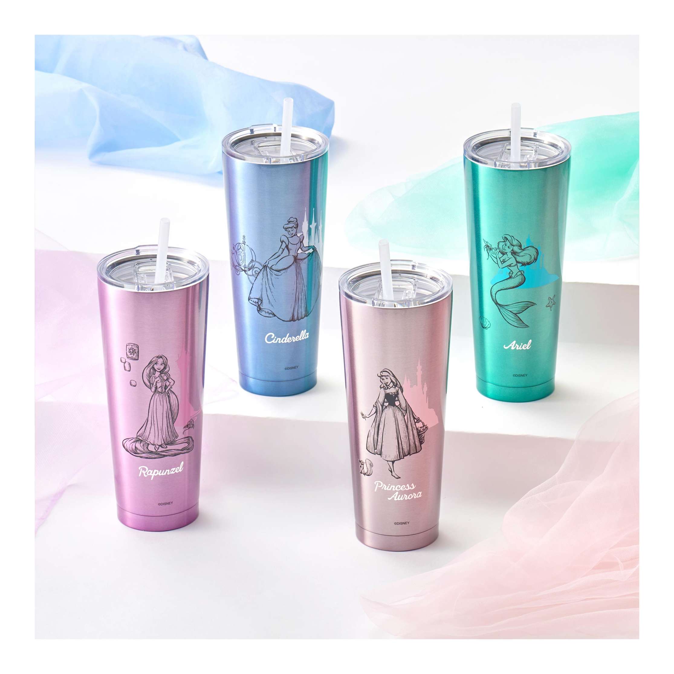 🎀【預訂】Disney 公主不鏽連吸管杯 750ml -  Aurora