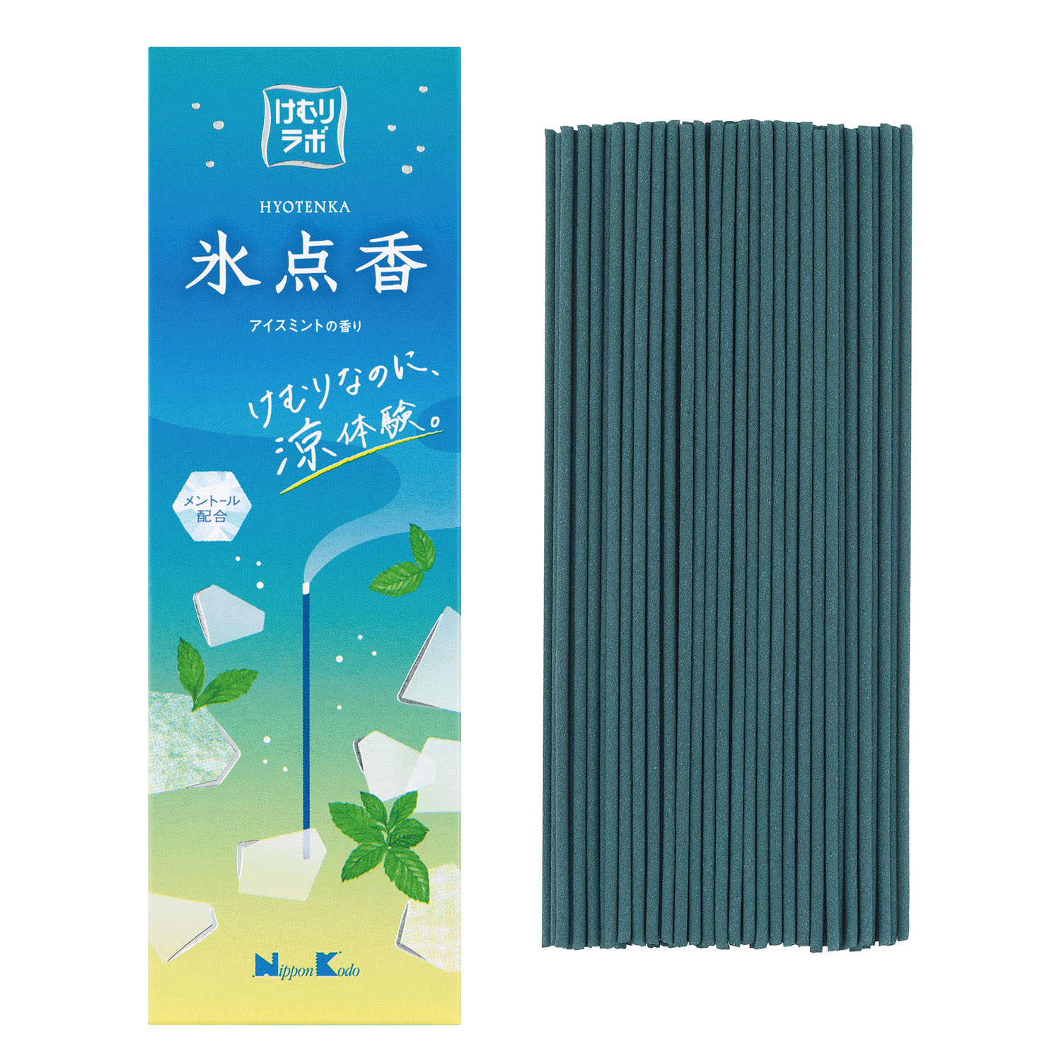 【日本製】日本香堂 Nippon Kodo Kemuri Lab 氷點香｜冰薄荷線香 40g 