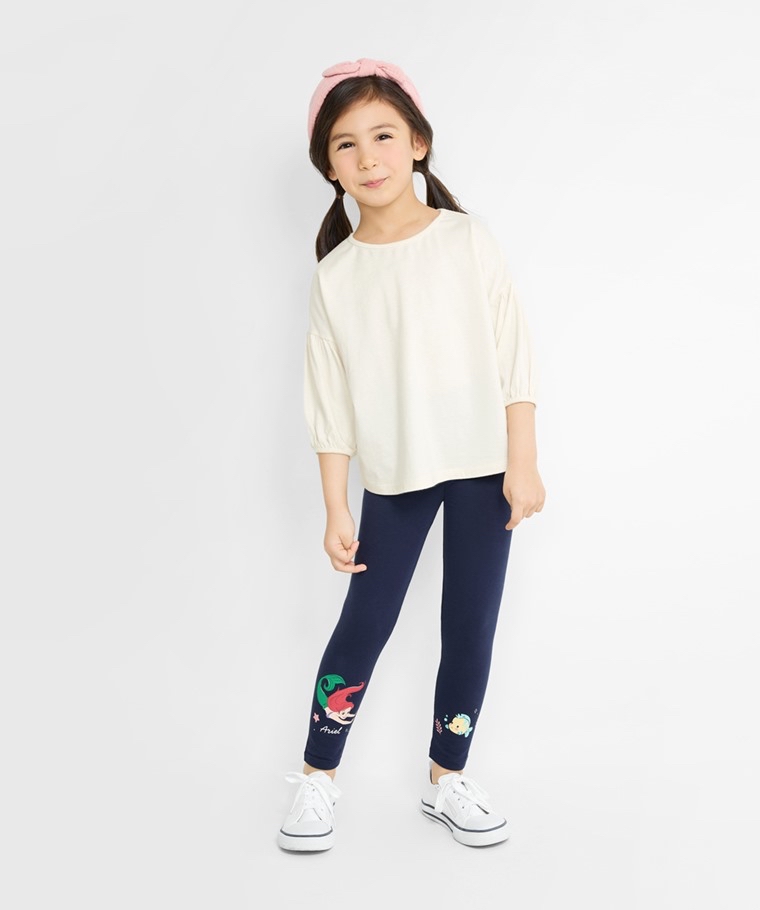 ☀️預訂 台灣直送☀️迪士尼公主系列三色人物印花彈力九分打底褲