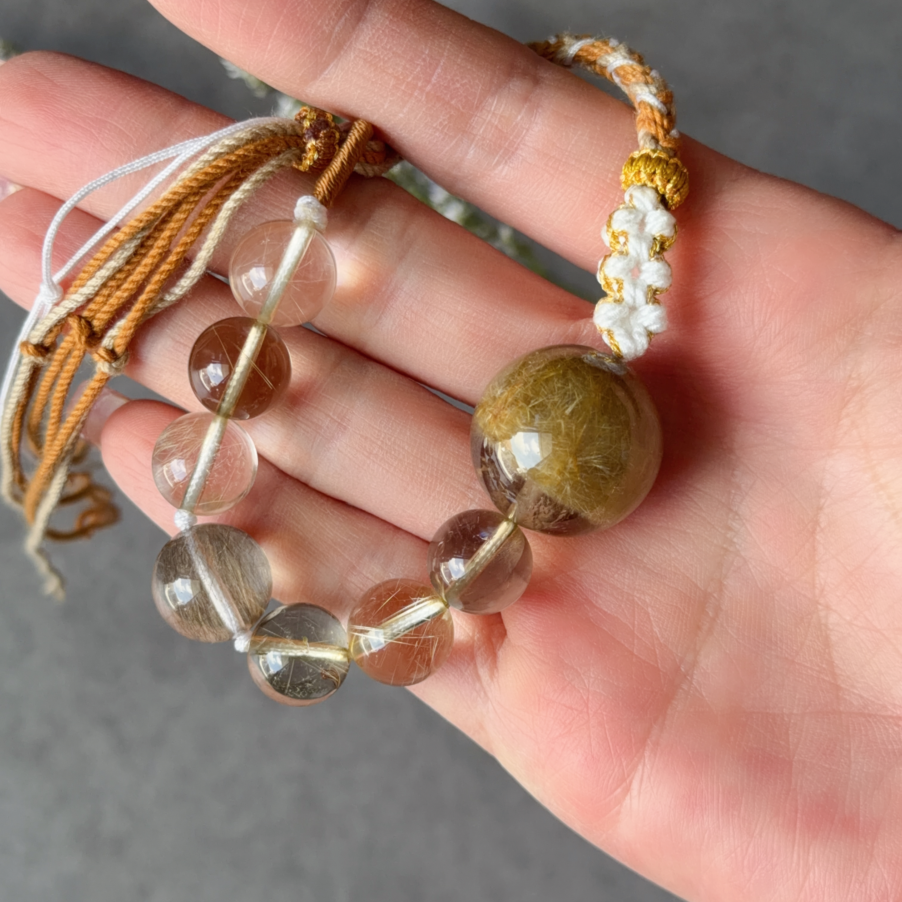 金髮晶+銀髮晶襯手绳