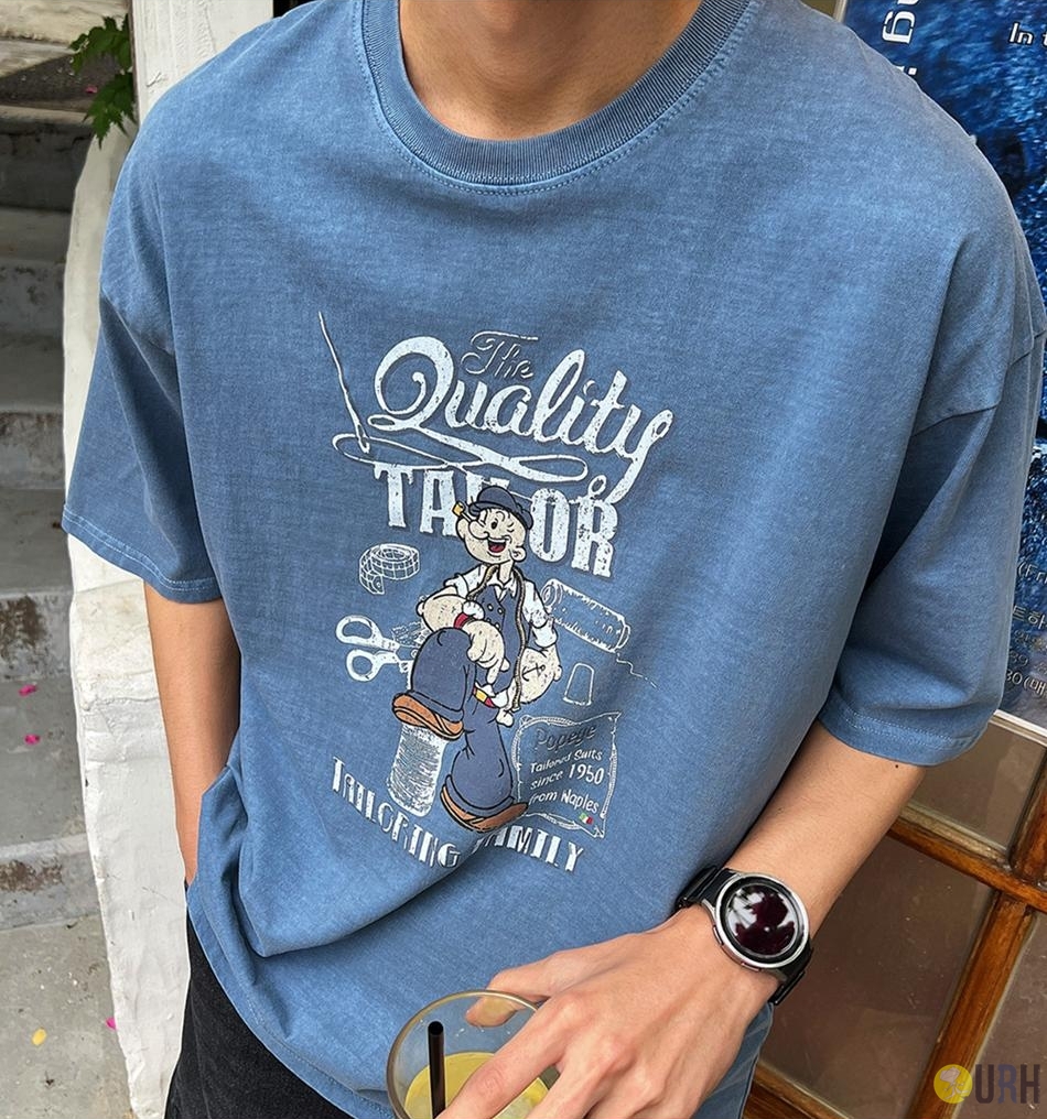 【100%保證韓國直送】Vintage Pigment Character Tailor復古洗水落肩寬鬆短袖Tee 👕 [3 color] RG165909