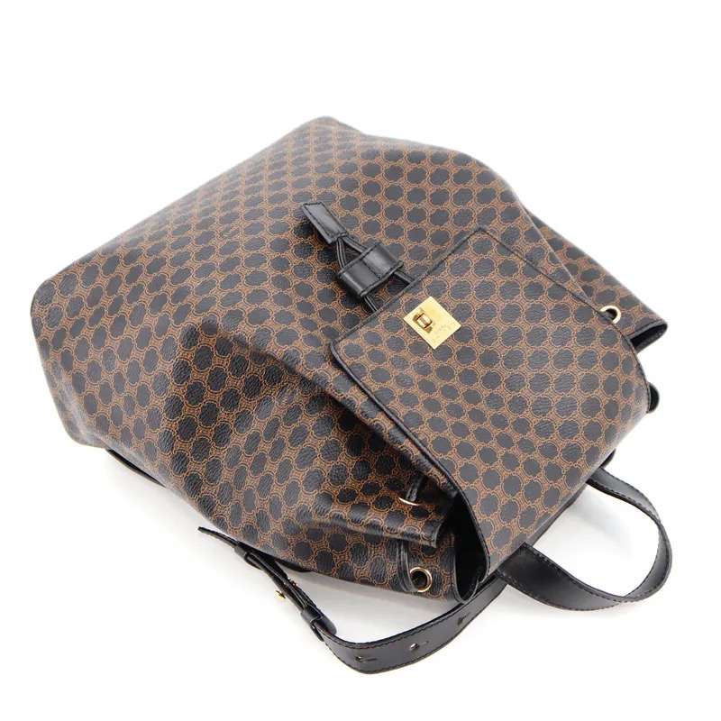Celine Black Macadam Turn Lock Backpack