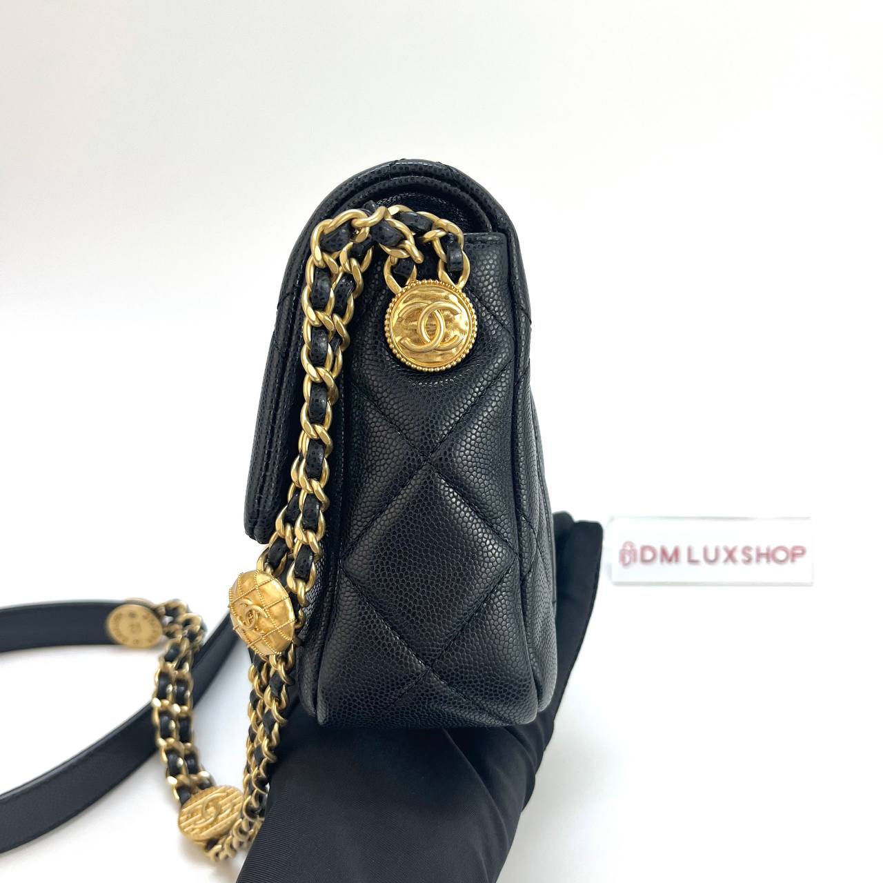 Chanel Black Caviar 22B Flap Bag GHW (Microchip)