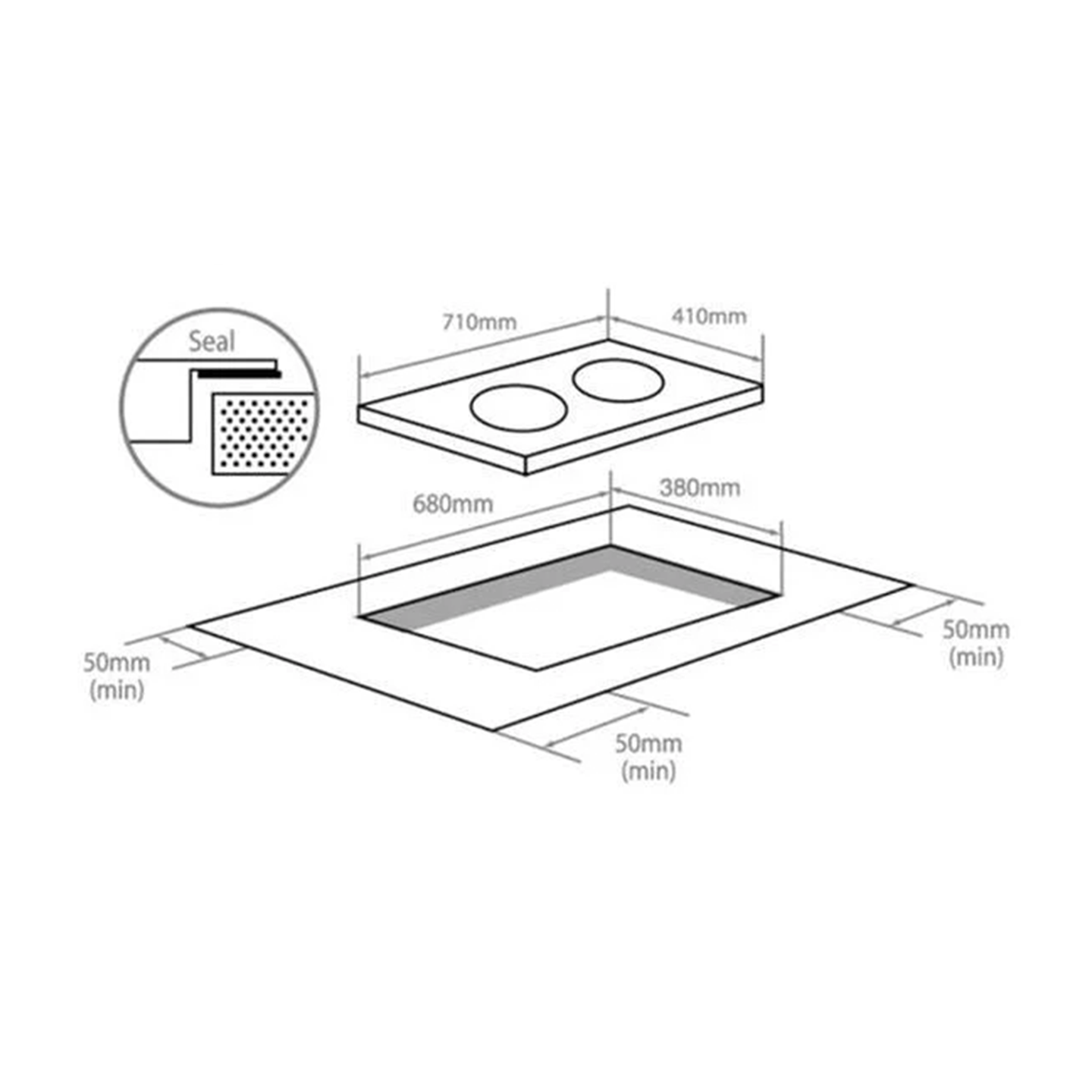 Elba Dual Cooking Zones Vulkera Glass Built-In Induction Cooker Hob EIC-Q7092ST(BK)