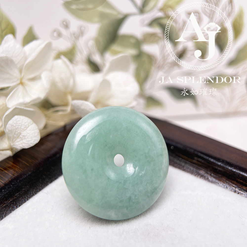 JN-3116 天然翡翠A玉 果綠甜色平安扣