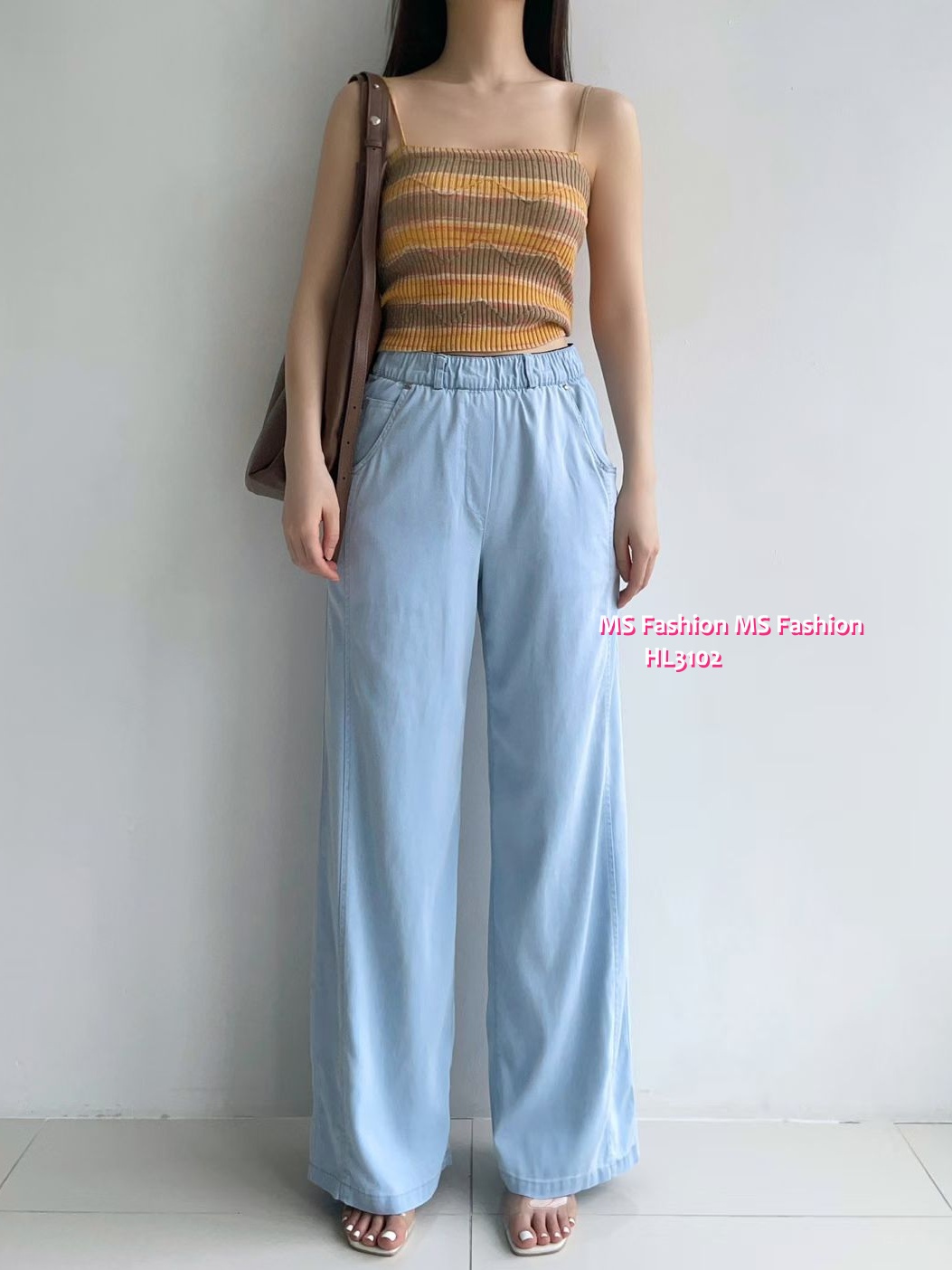 HL3102 韓國👖Howluk天絲面料闊筒褲