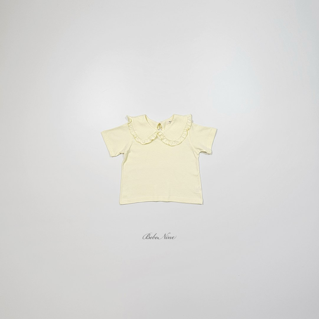 ☀️預訂 韓國直送☀️🇰🇷Bebenine三色荷葉邊翻領純棉短袖上衣