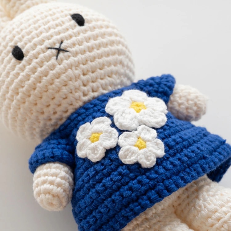 📦訂購 日本代購 荷蘭 Just Dutch 手工編織 米菲 Miffy 藍色碎花裙 公仔