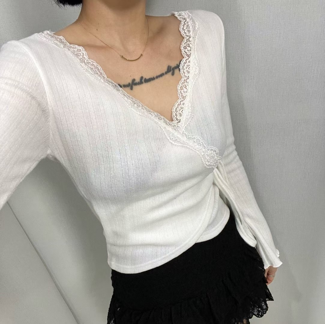 已售罄❌韓國仙氣感滿滿Lacy邊邊交叉綁帶外撘💖