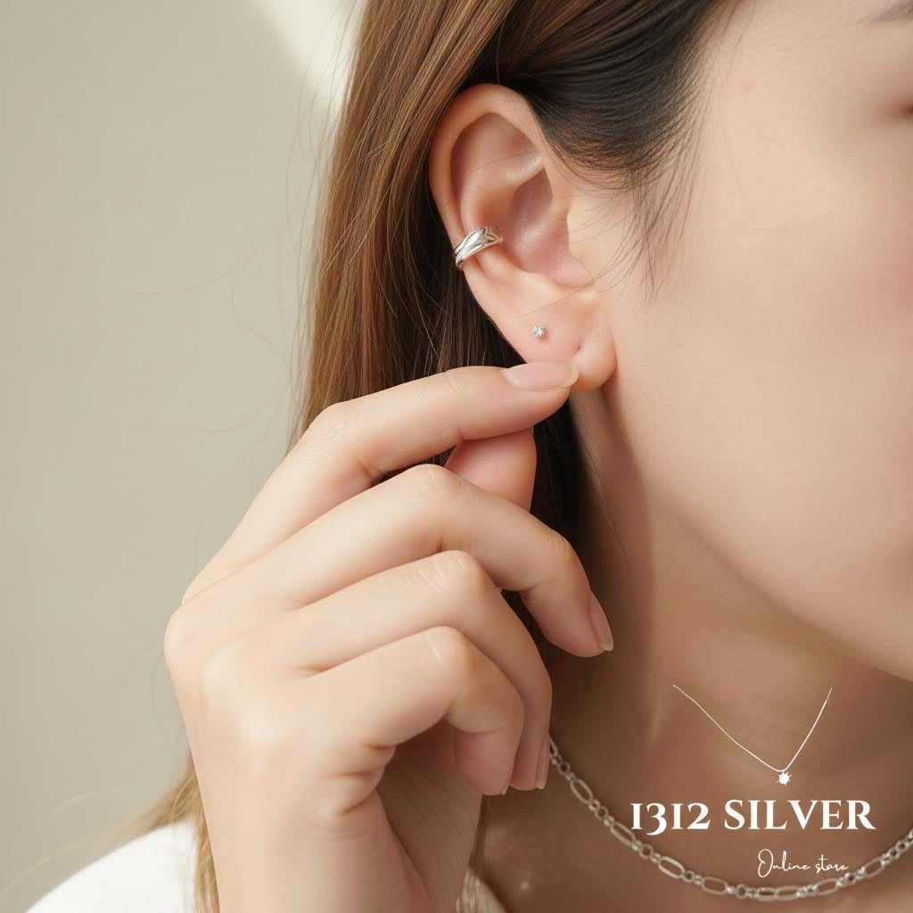 S925 - EC0002 Ruffled Ear cuff