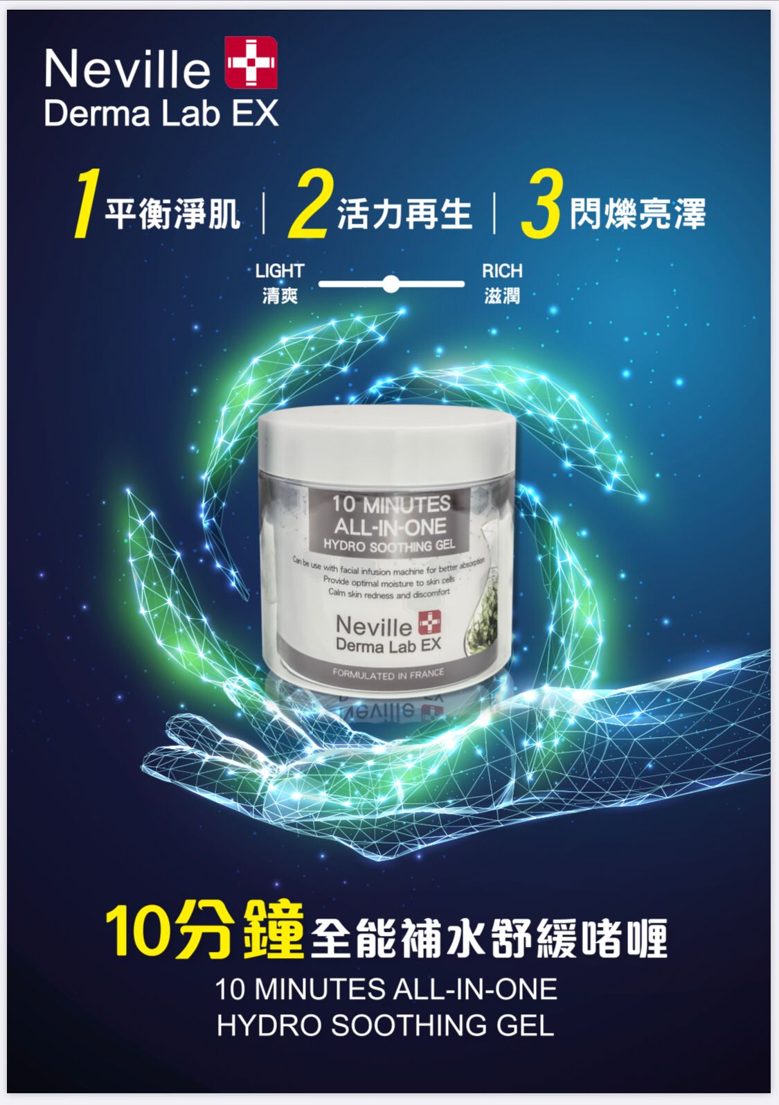 Neville Derma Lab EX 10分鐘全效補水舒緩啫喱300g 