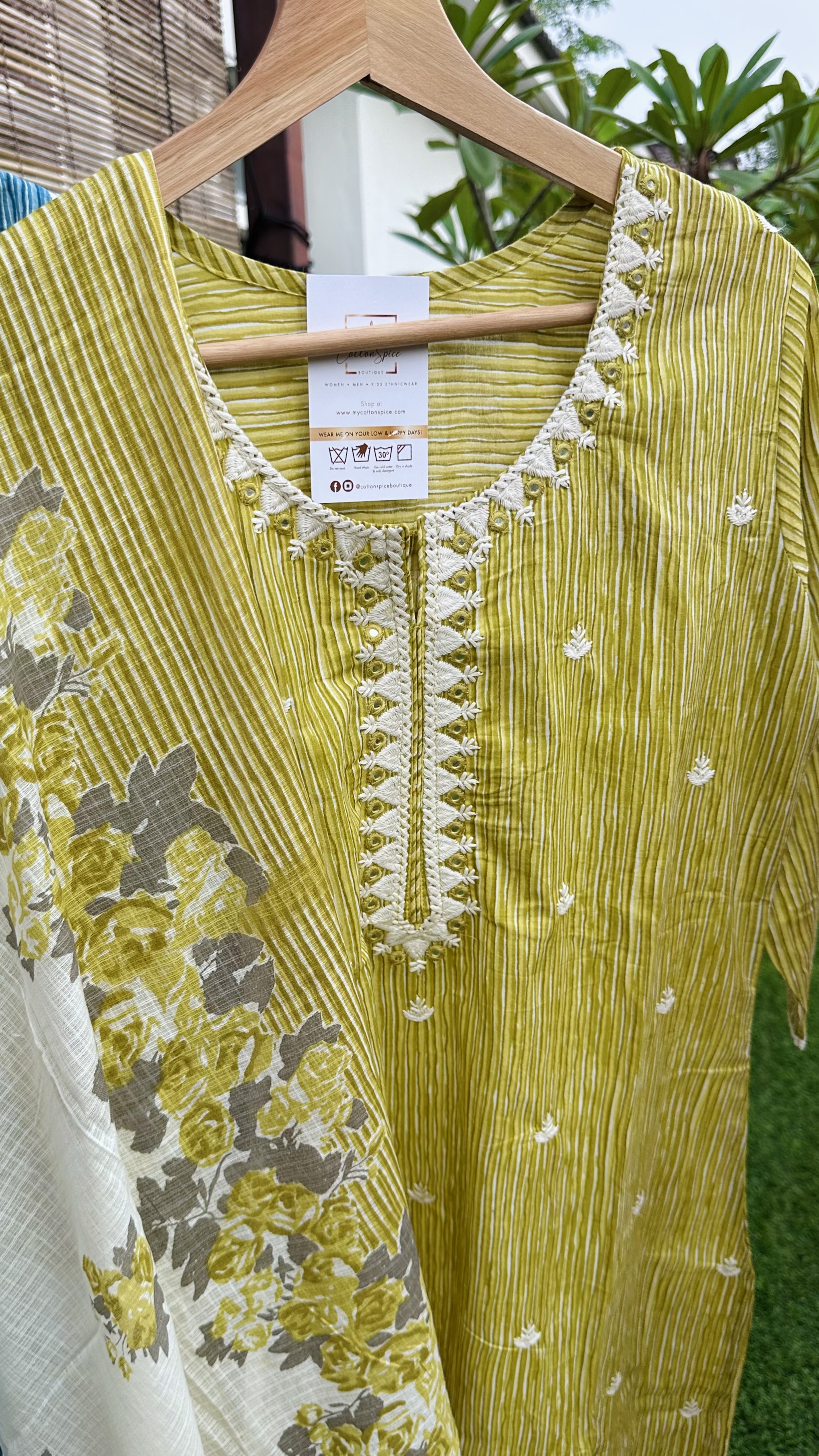 Light Green Embroidered Kurta Set