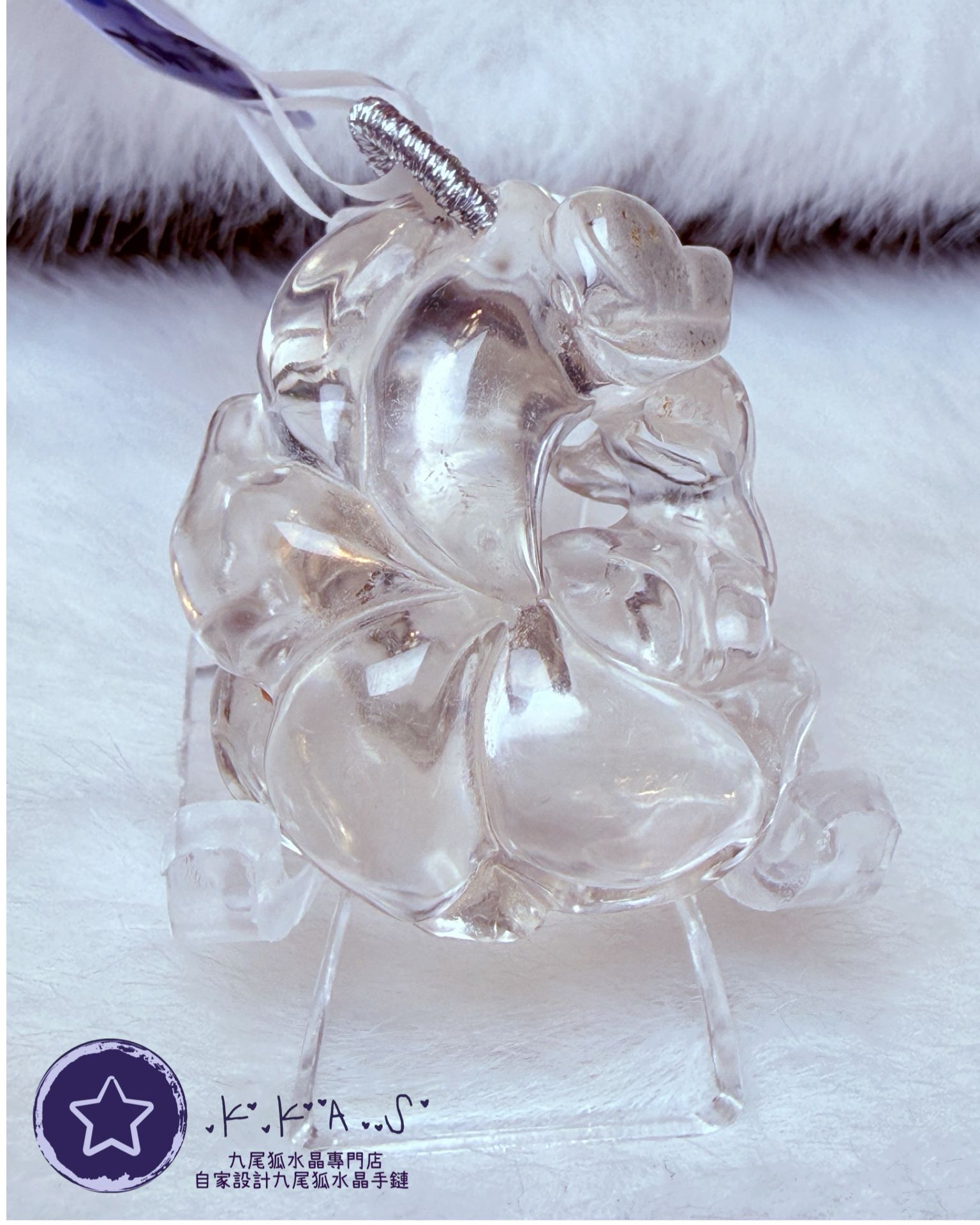 K00114 藍幽靈 蝴蝶狐 - 吊墜/手牌兩用款