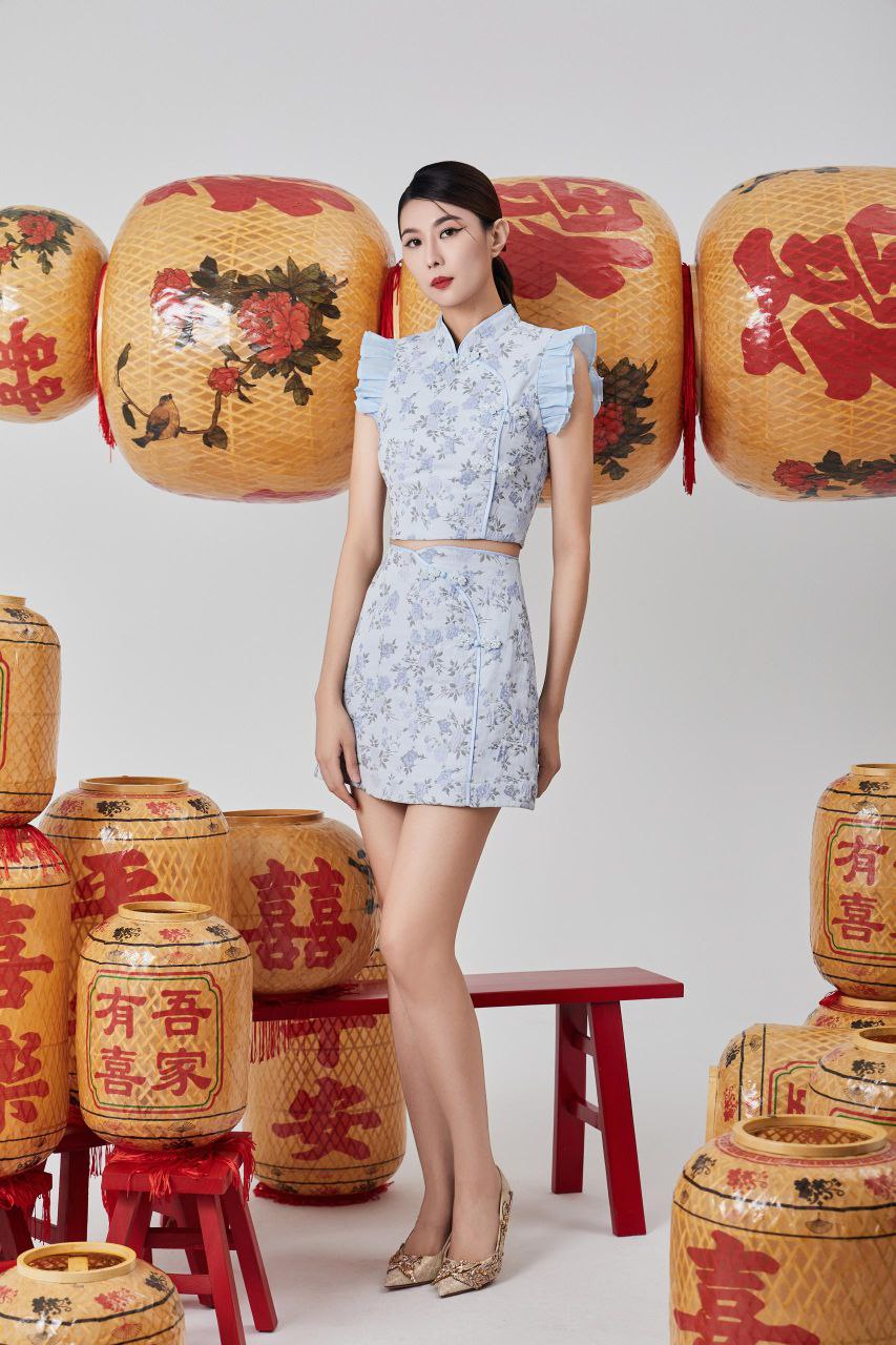 荷叶袖旗袍上衣 2637