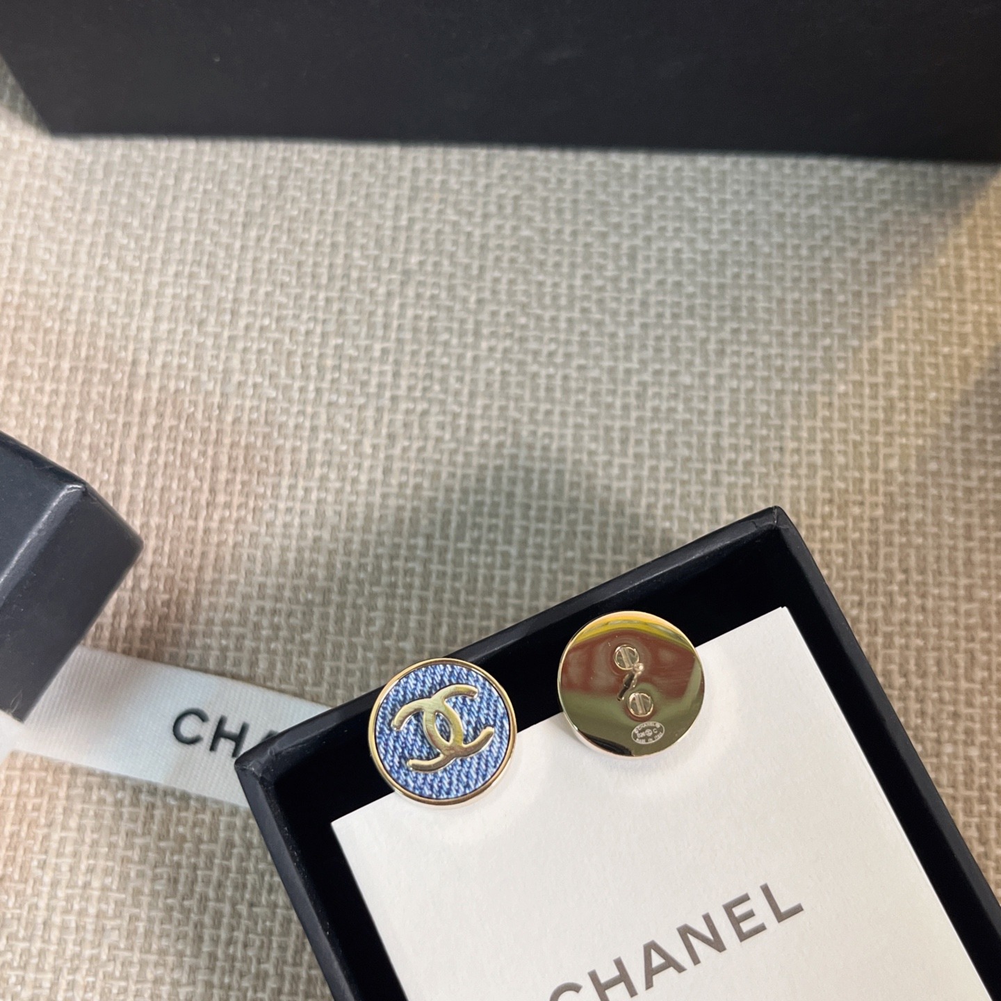 【原單】Chanel CC圓形牛仔耳環