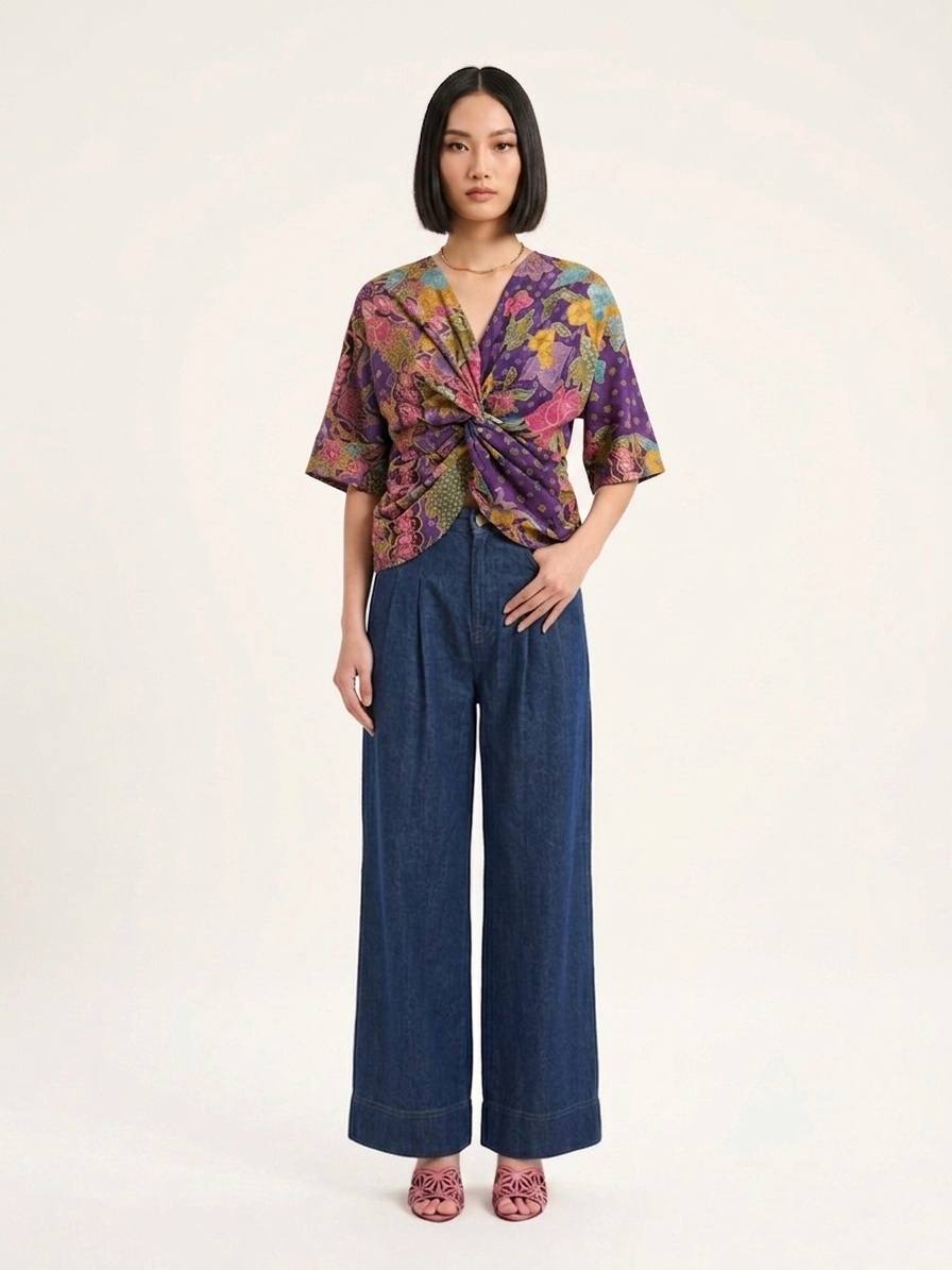 T8816 - Knotted Batik Top 