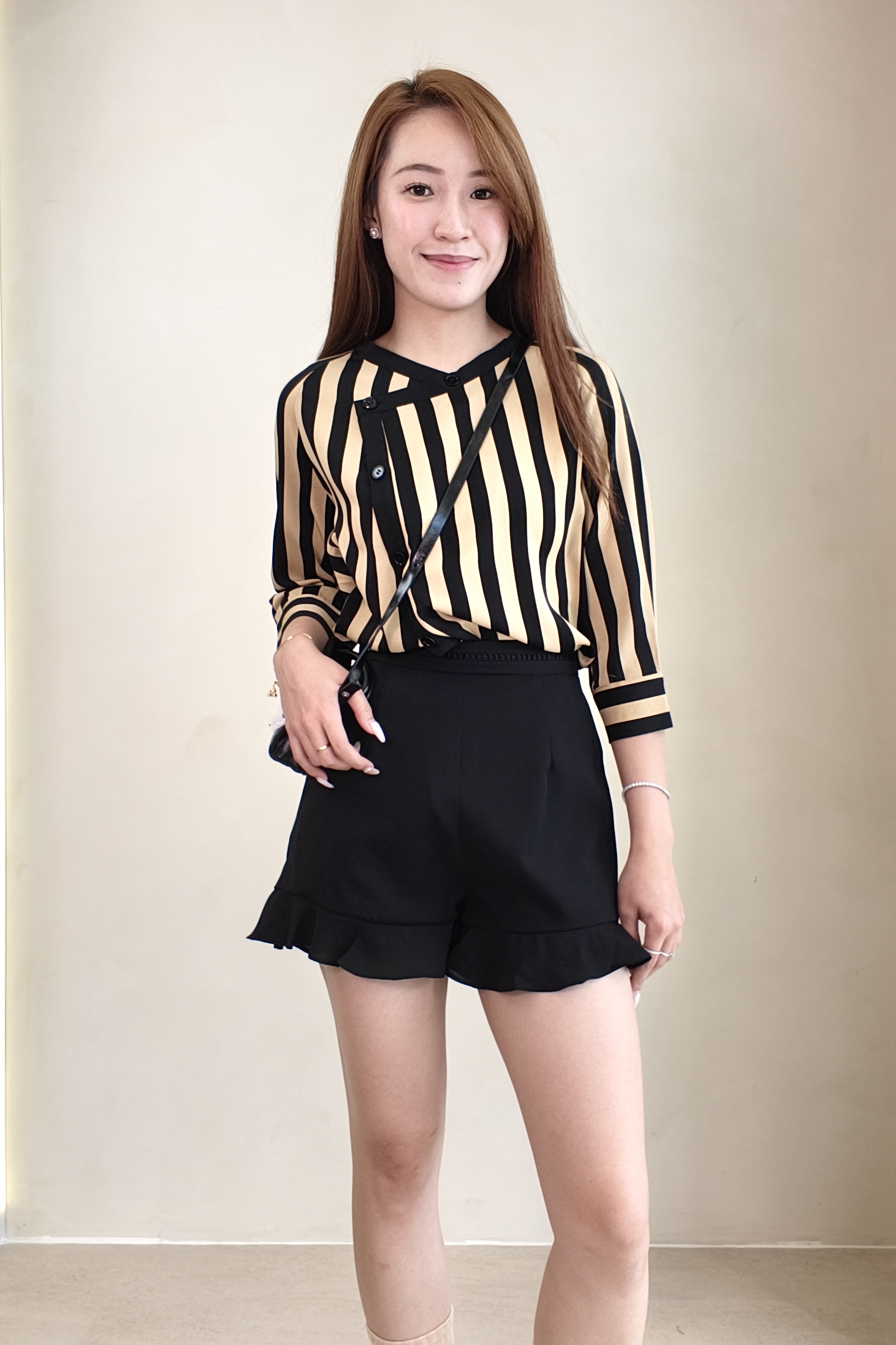 311503 Elara Striped Button Blouse