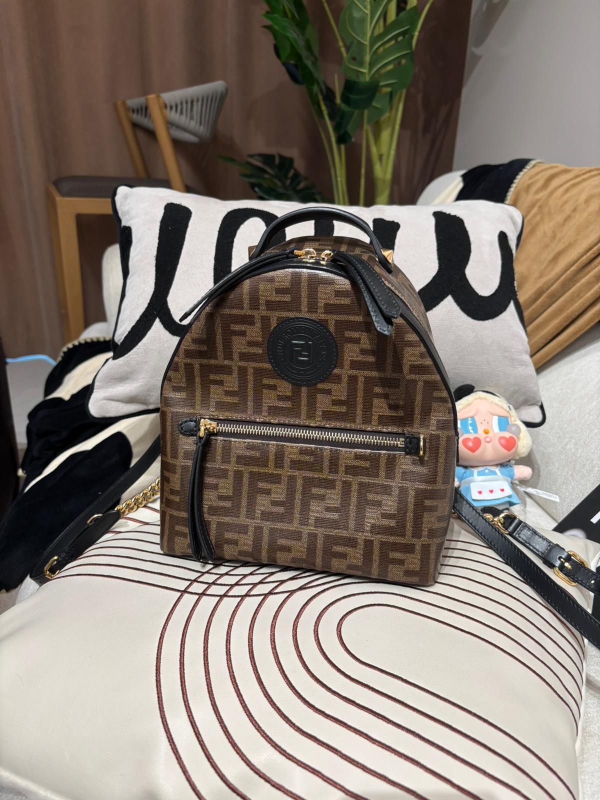 Fendi zucca mini ff backpack 防水背囊,100%Authentic, 98%new✅dust bag 