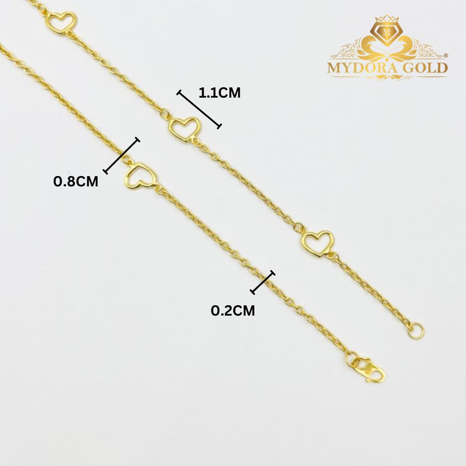MYDORA Rantai Tangan Sauh + Love Bingkai l EMAS 916/22K