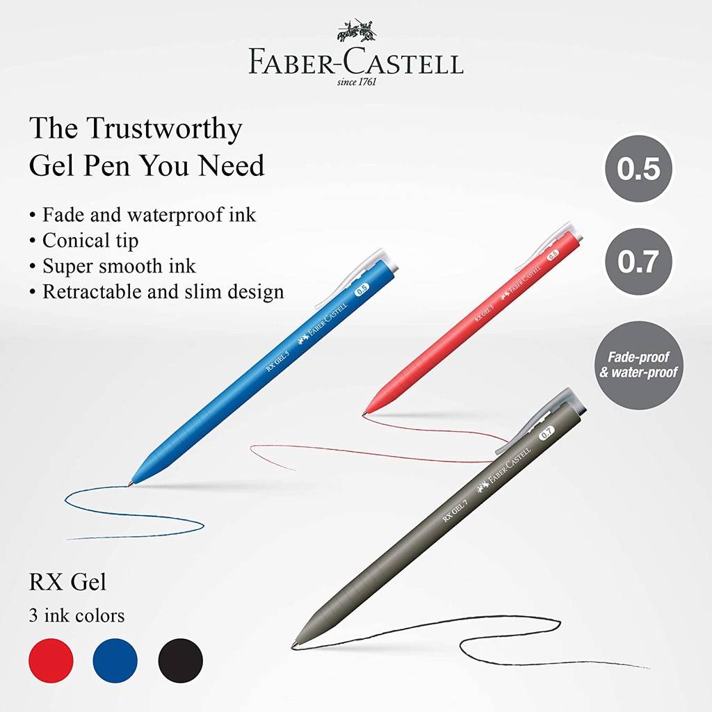 Faber Castell Rx Gel Pen (1 Box - 10pcs)