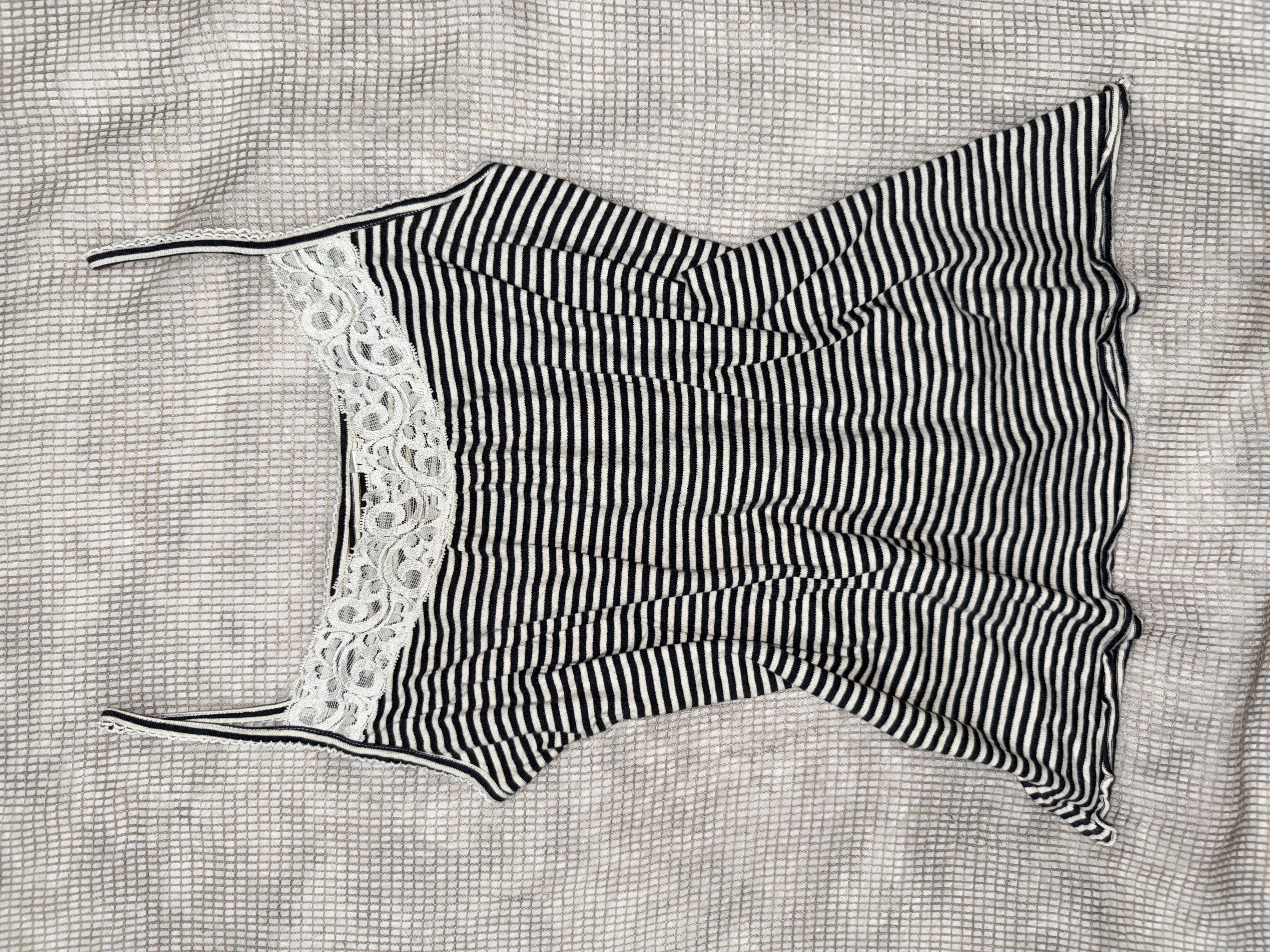 [On Sale]Striped lace Thin Strap Vest