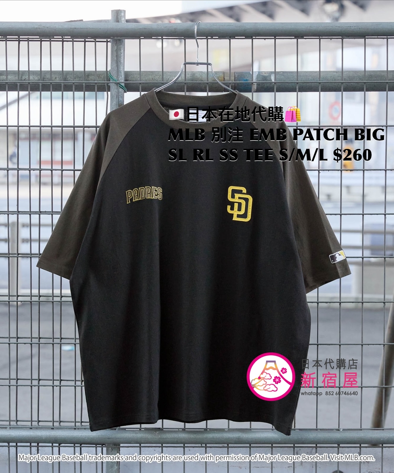 MLB 別注 EMBROIDERED PATCH BIG SILHOUETTE RAGLAN SS T-SHIRT