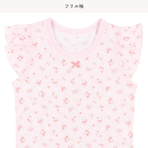 🇯🇵預訂 日本直送🇯🇵清爽材質花卉滿印絲帶純棉羅紋吊帶背心包屁衣三件套