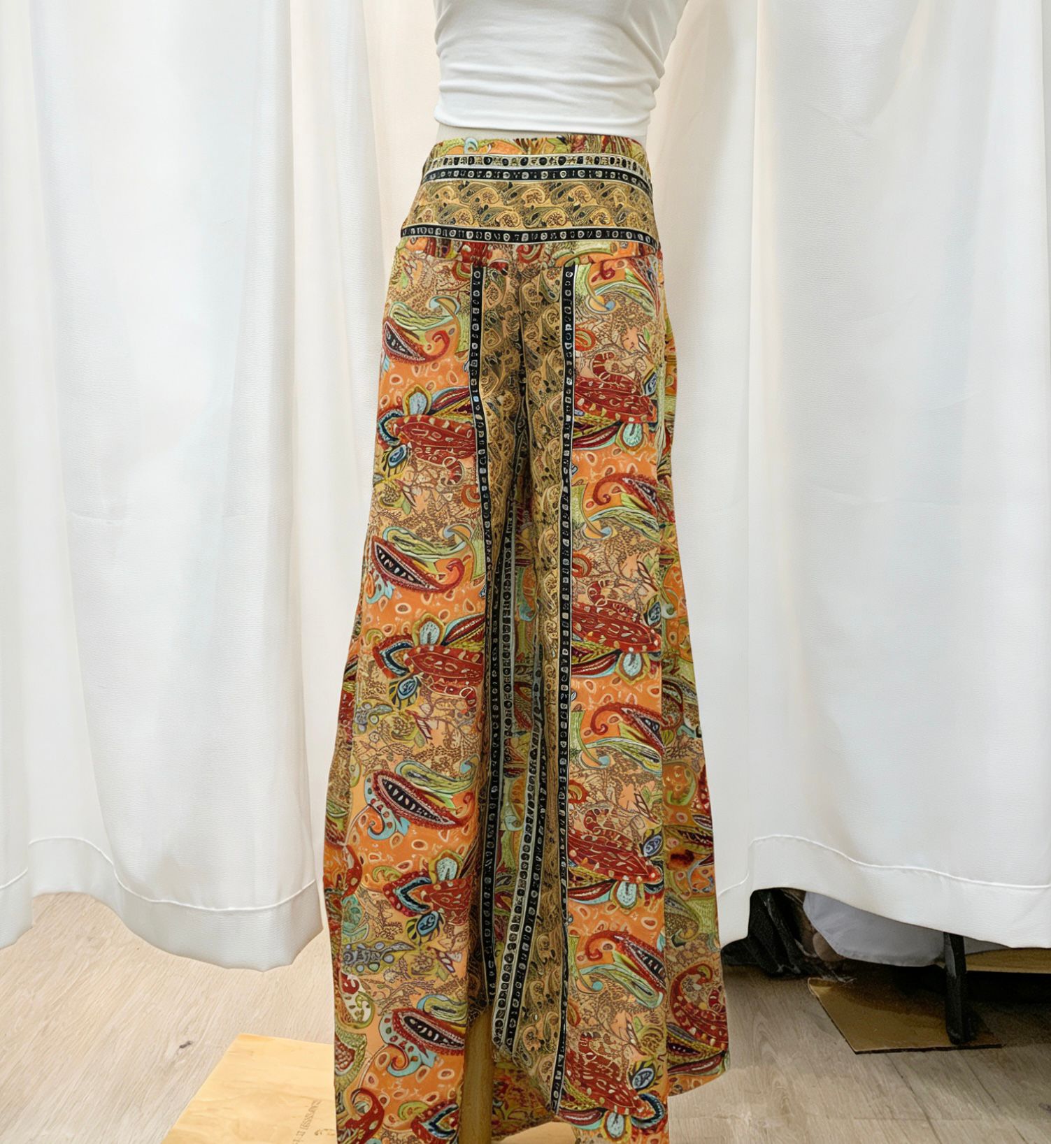 波西米亞風印花闊腿褲