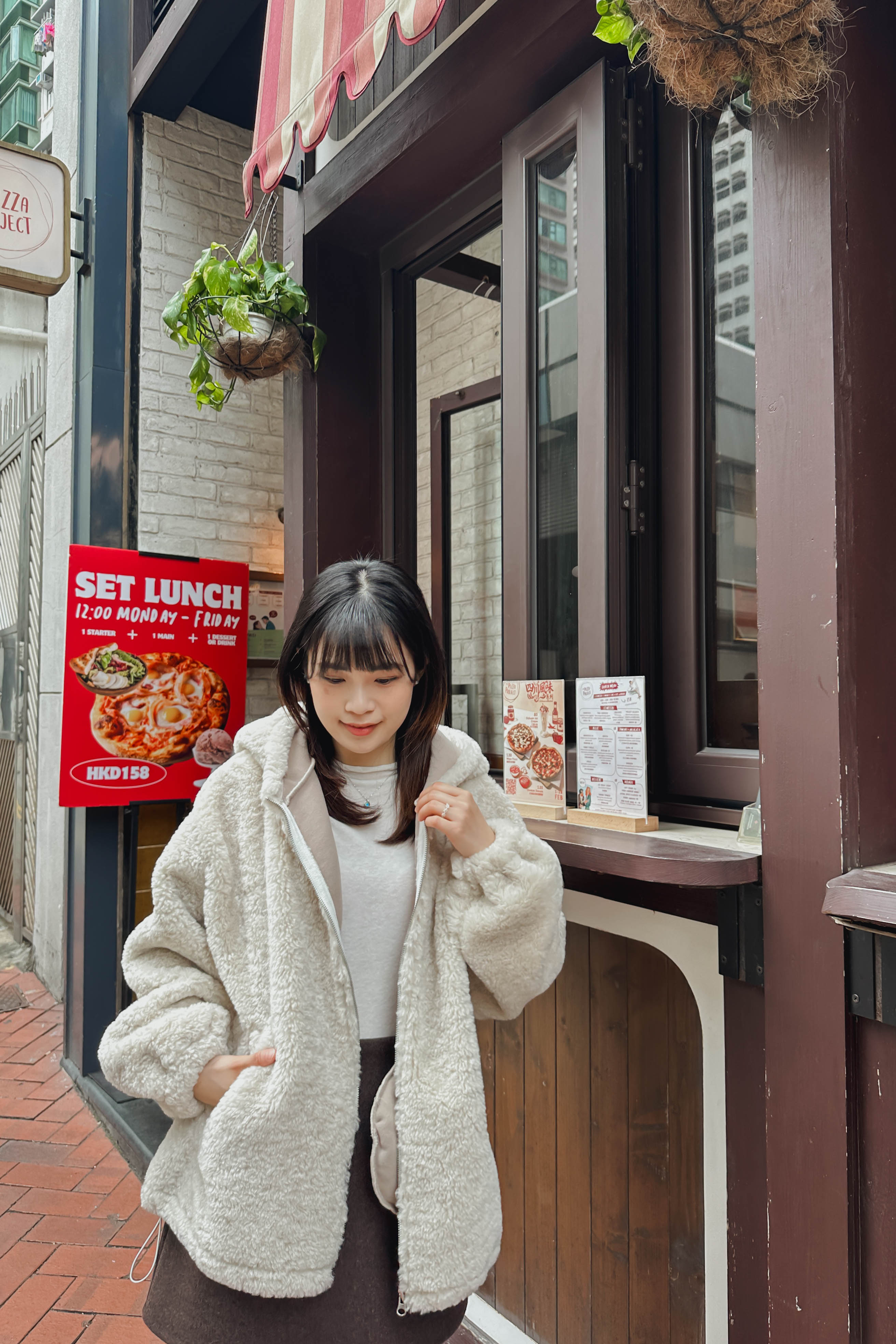 熊熊連帽中長外套 (兩色入)